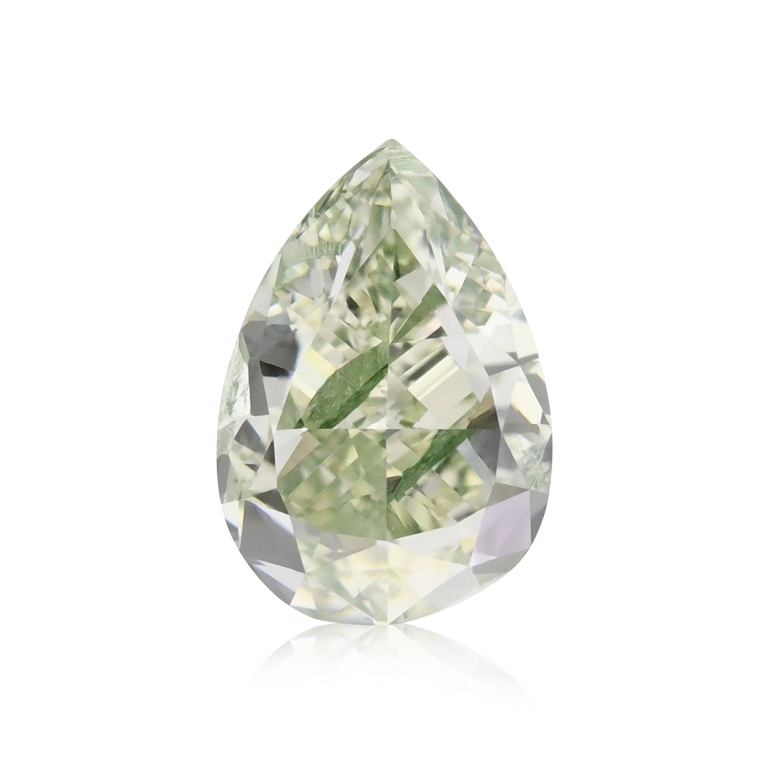 1.67 Carat Fancy Yellow Green Pear Diamond SI2 GIA