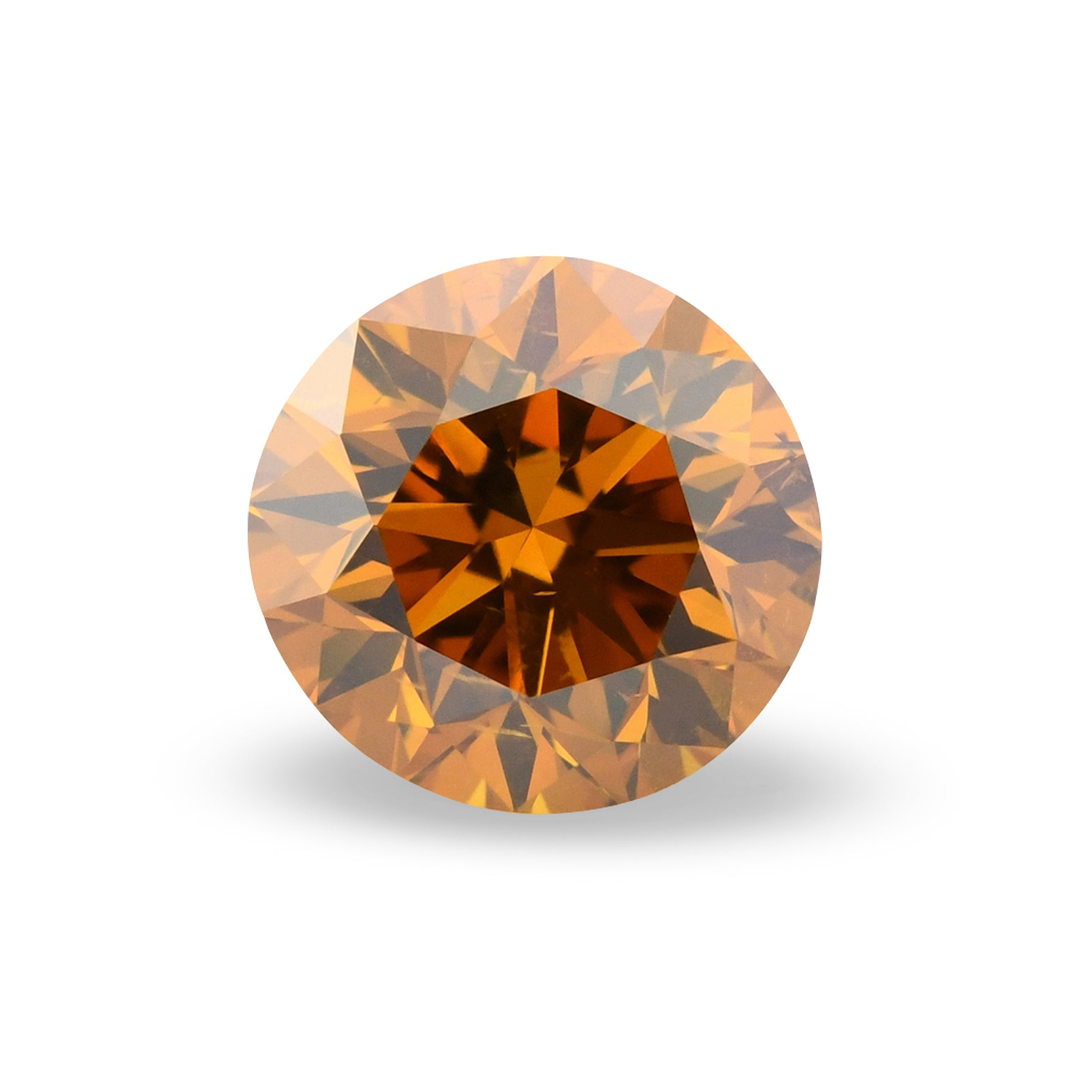1.00 Carat Fancy Deep Yellow Orange Round Brillant Diamond SI2 GIA