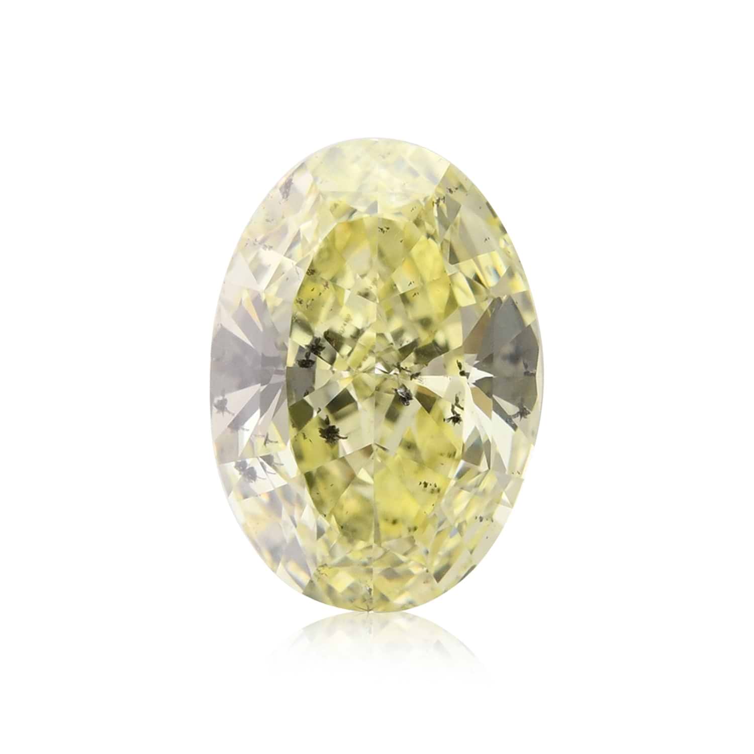 1.62 Carat Fancy Yellow Oval Diamond (I1) GIA