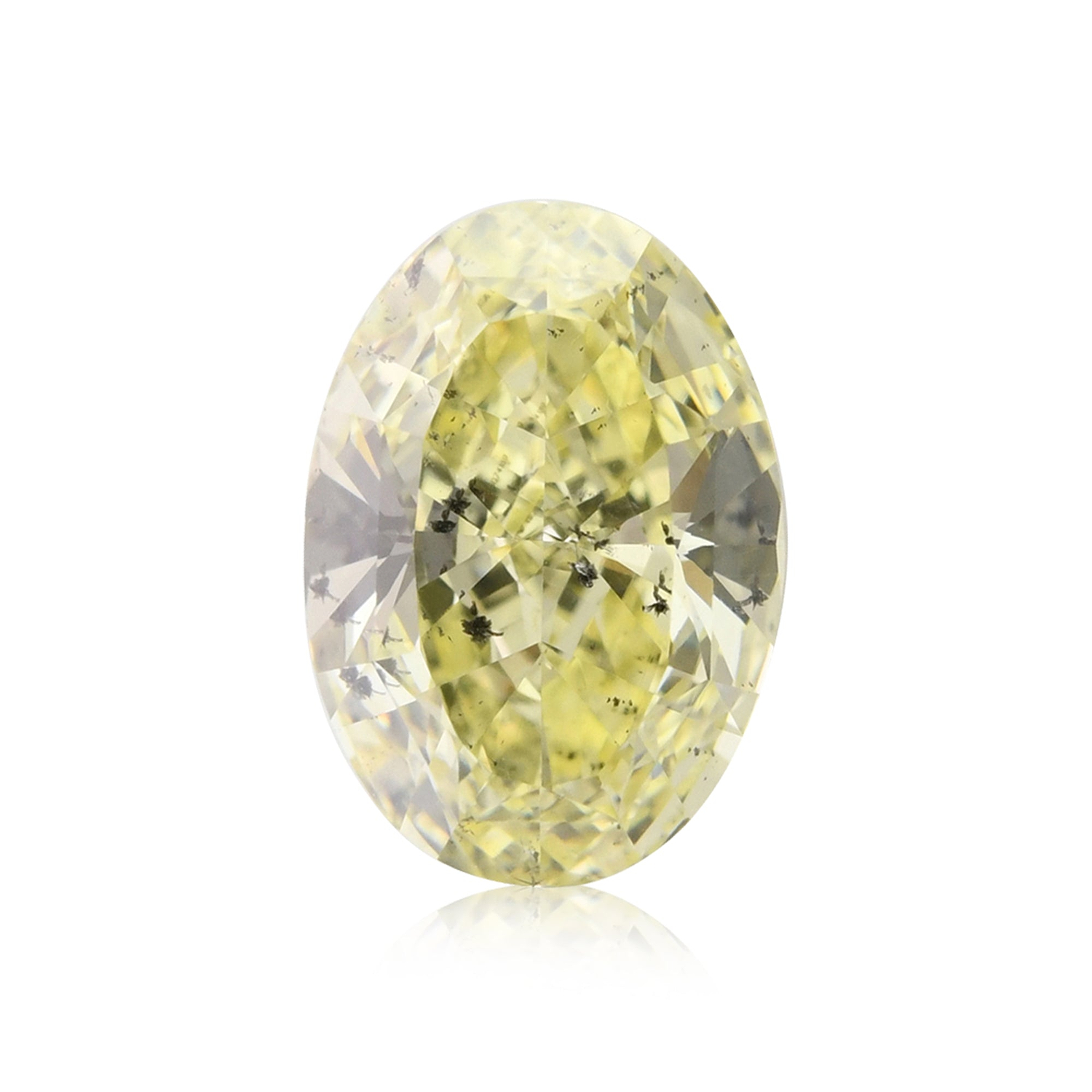 1.62 Carat Fancy Yellow Oval Diamond (I1) GIA