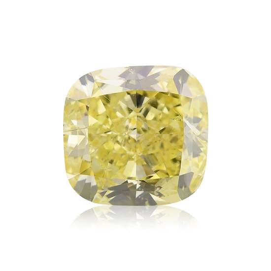 1.82 Carat Fancy Intense Yellow Cushion Diamond (I1) GIA