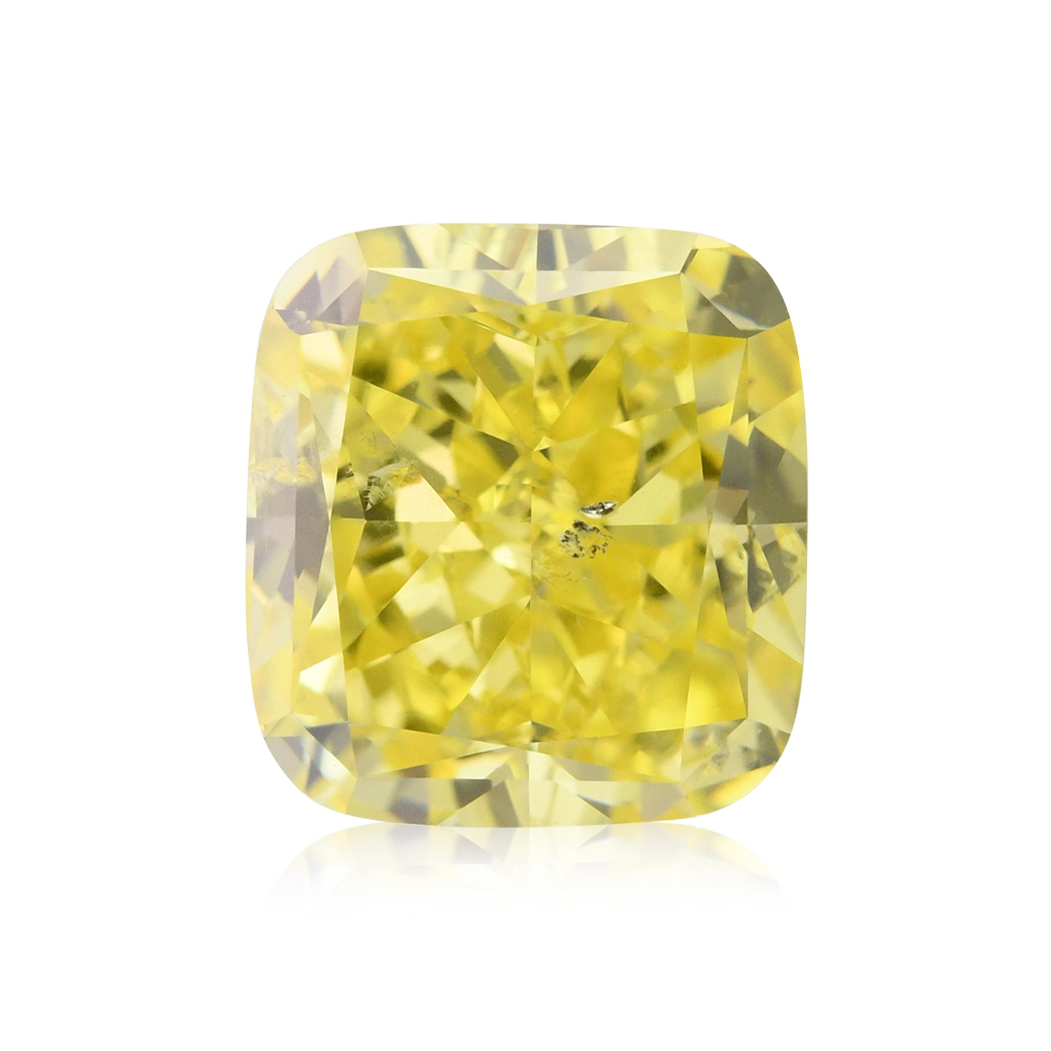 2.09 Carat Fancy Vivid Yellow Cushion Diamond SI2 GIA