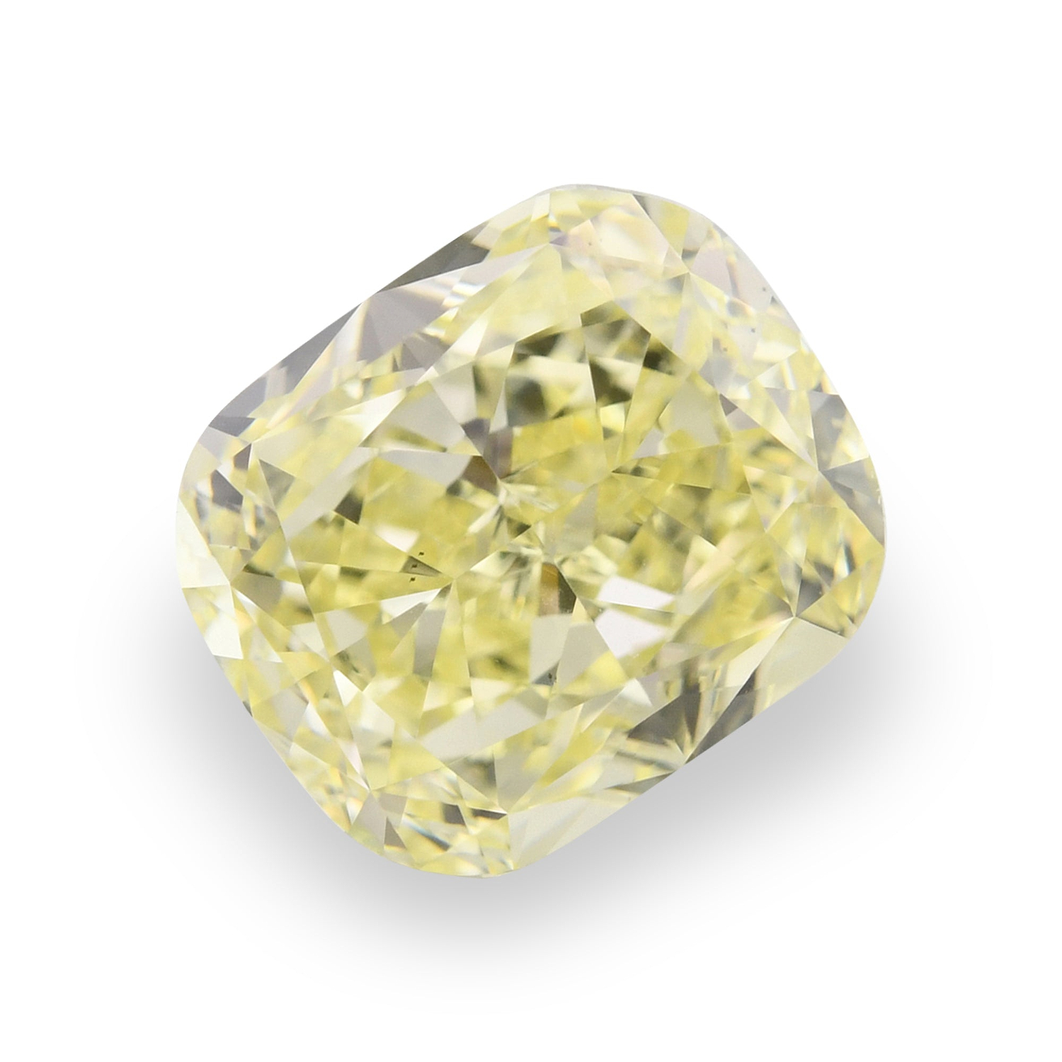 1.94 Carat Fancy Light Yellow Cushion Diamond VS2 GIA