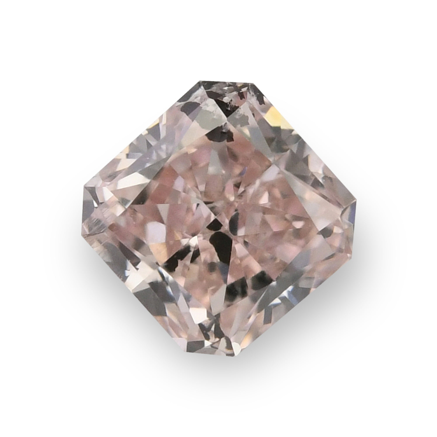 0.26 Carat Fancy Orangy Pink Radiant Diamond (I1) GIA
