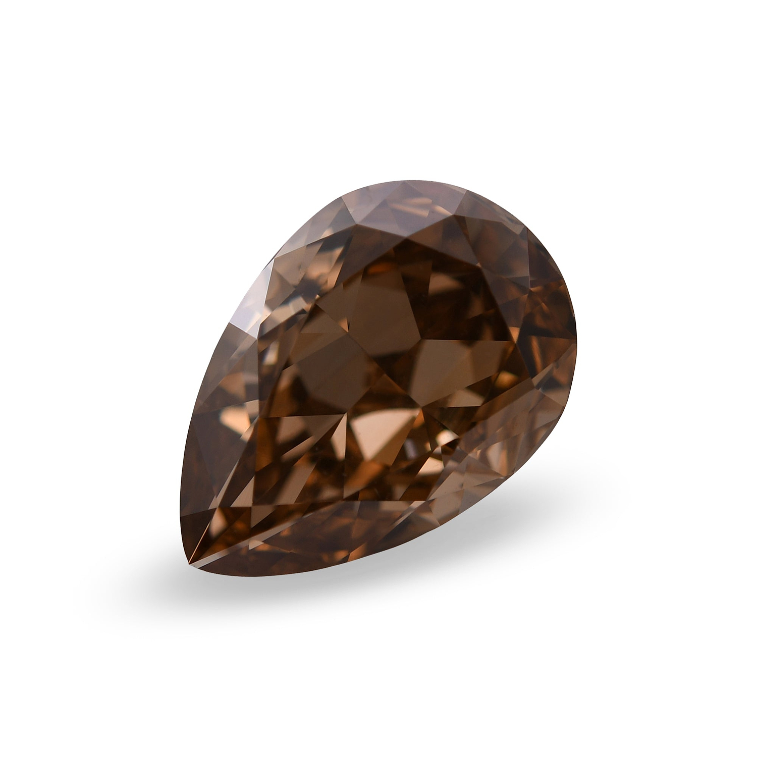 3.04 Carat Fancy Orange Brown Pear Diamond VS2 GIA