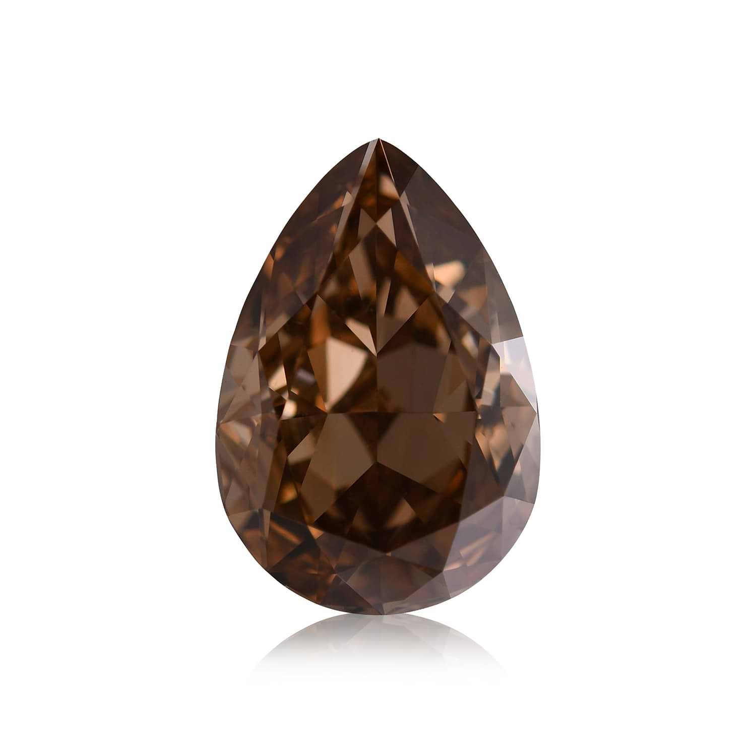 3.04 Carat Fancy Orange Brown Pear Diamond VS2 GIA