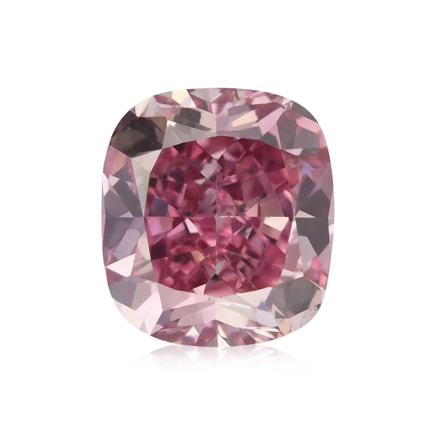 0.51 Carat Fancy Vivid Purplish Pink Cushion Diamond VS2 GIA