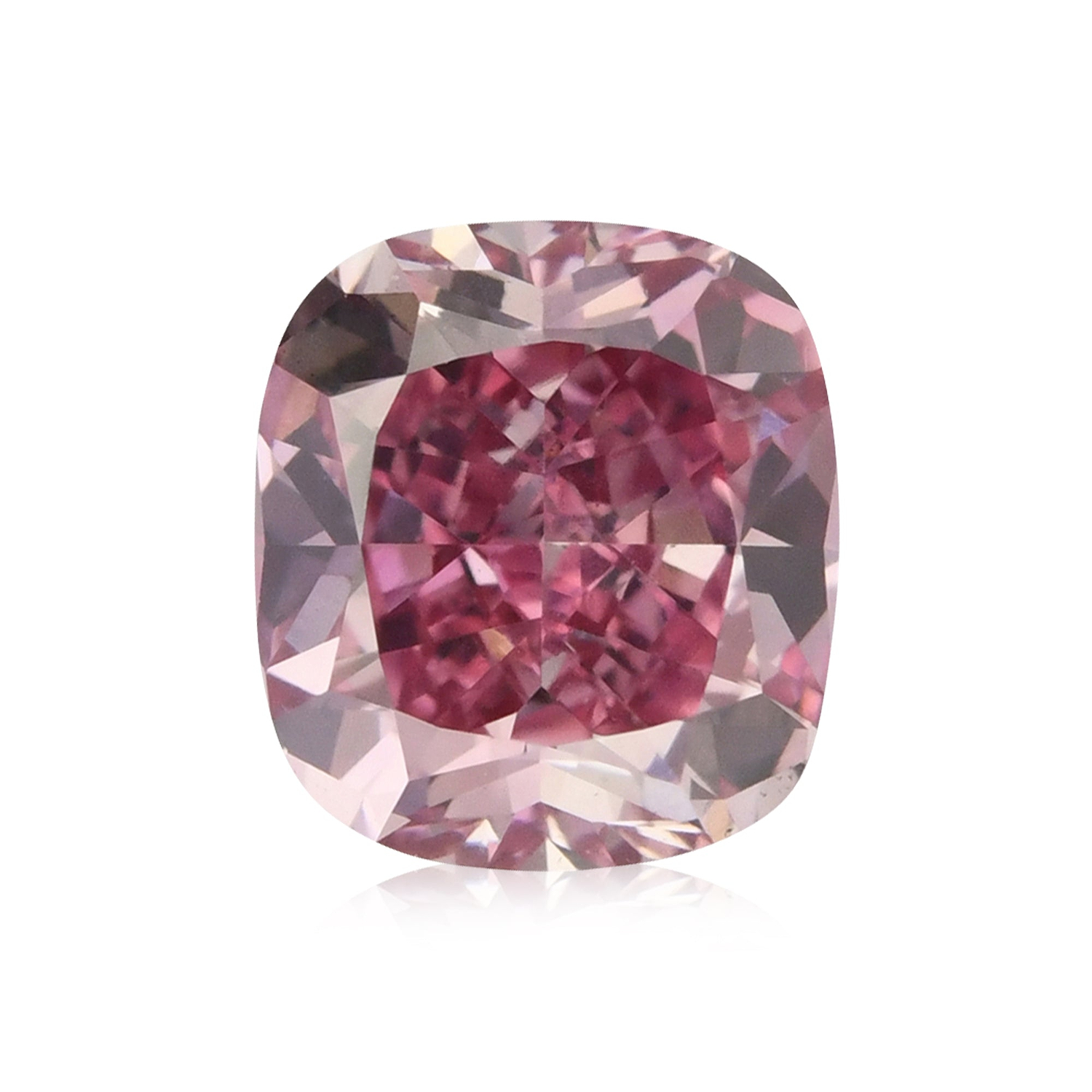 0.51 Carat Fancy Vivid Purplish Pink Cushion Diamond VS2 GIA