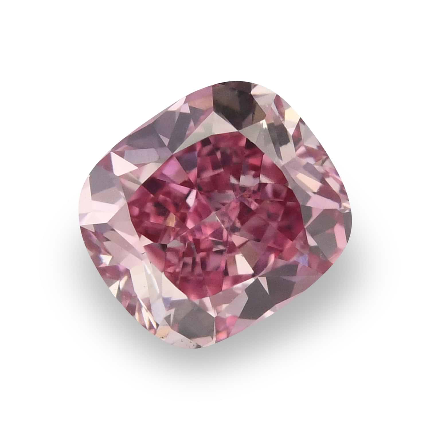 0.51 Carat Fancy Vivid Purplish Pink Cushion Diamond VS2 GIA