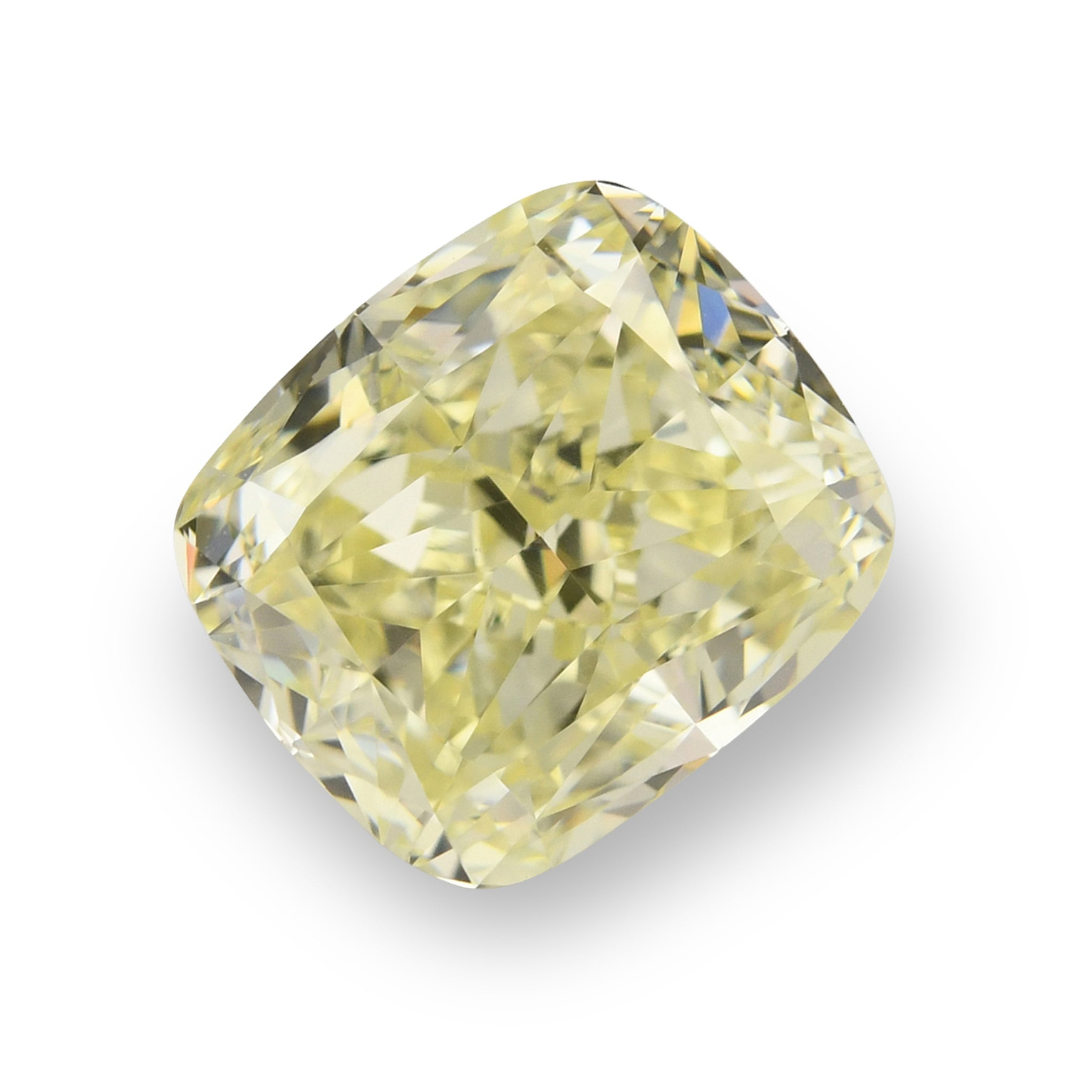 3.01 Carat Fancy Light Yellow Cushion Diamond VVS2 GIA