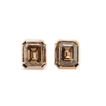 Fancy Brown Diamond Bezel Stud Earrings