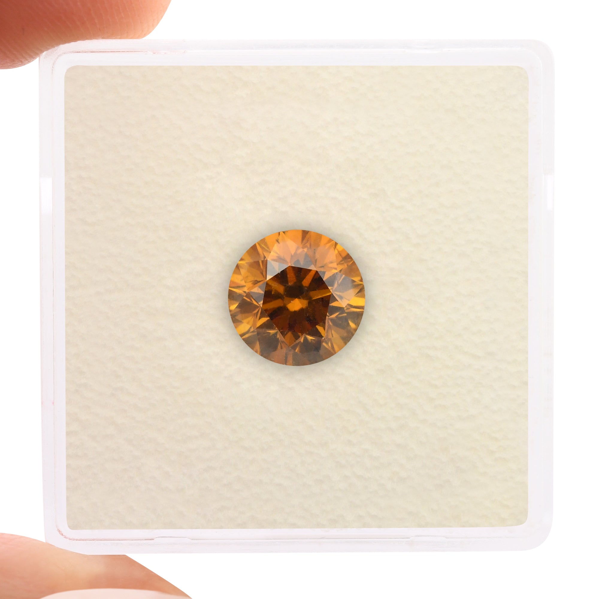 1.67 Carat Fancy Deep Brownish Yellowish Orange Round Brilliant