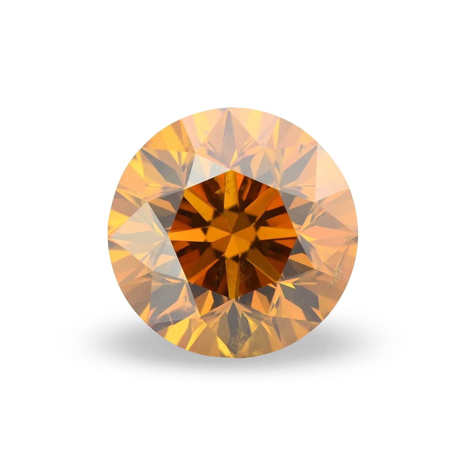1.67 Carat Fancy Deep Brownish Yellowish Orange Round Brillant Diamond I1 GIA