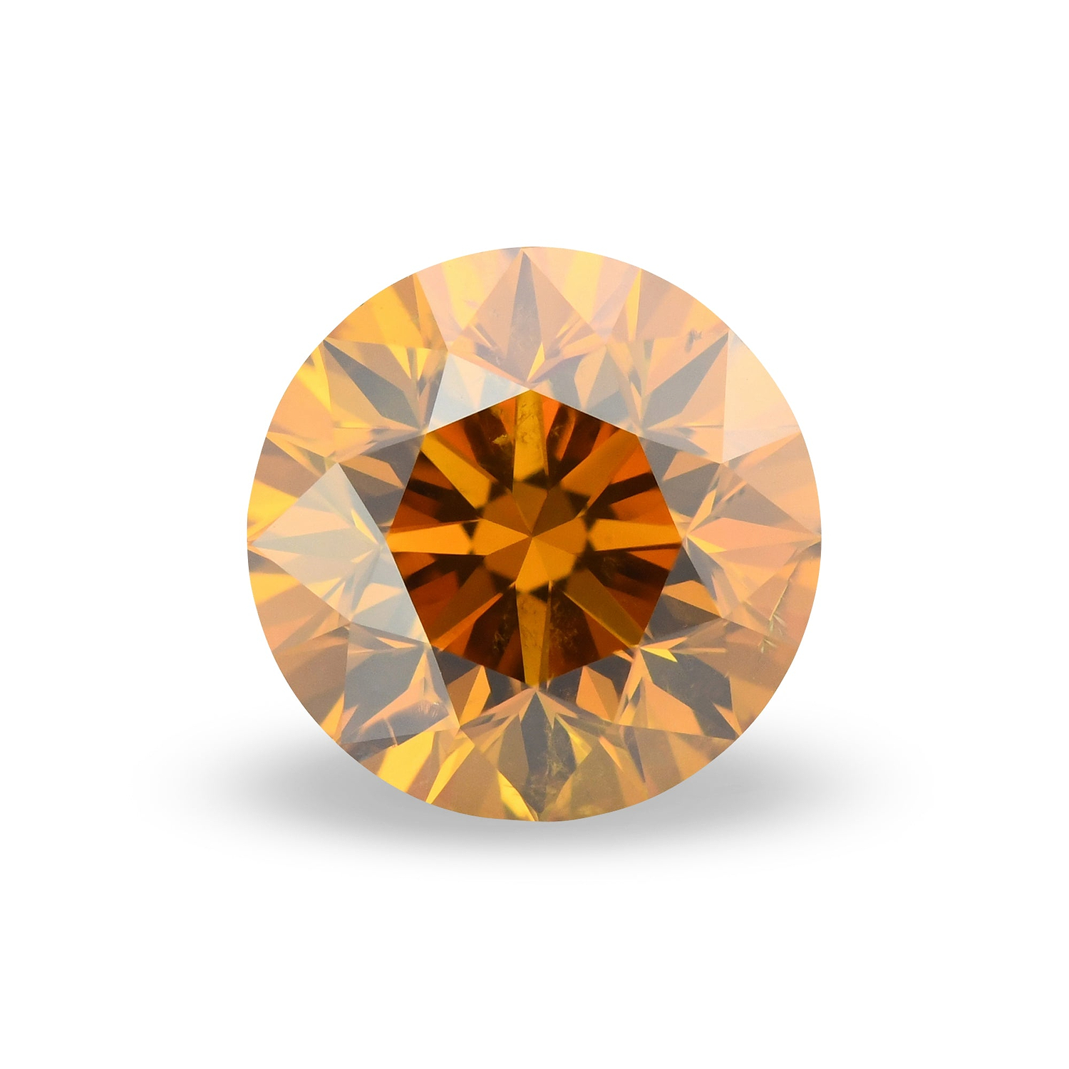 1.67 Carat Fancy Deep Brownish Yellowish Orange Round Brillant Diamond I1 GIA