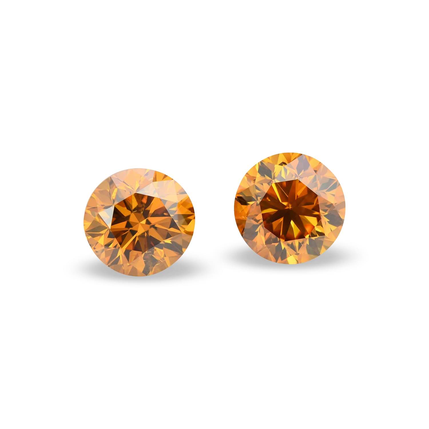 2.02 Carat Fancy Deep Yellow Orange Round Brilliant Diamonds SI2