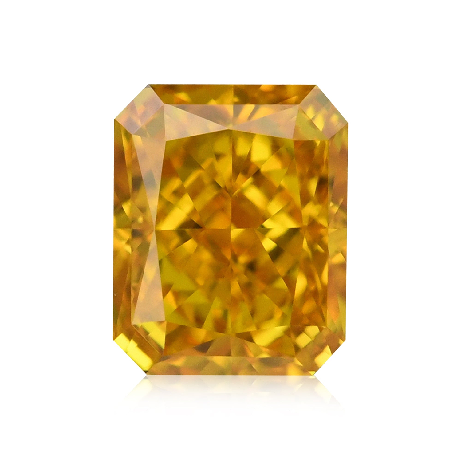 0.31 Carat Fancy Vivid Yellowish Orange Radiant Diamond VS2 GIA