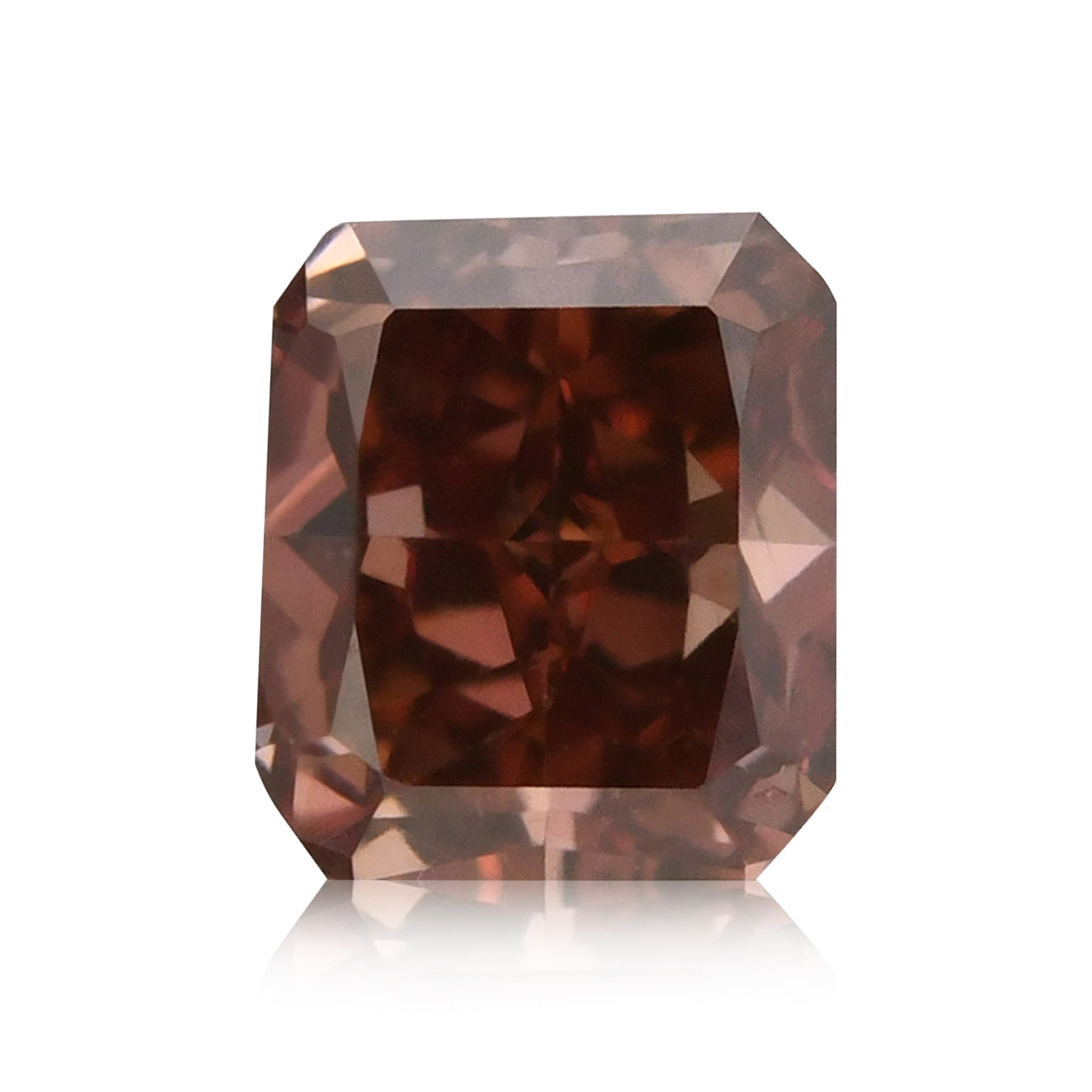 0.26 Carat Fancy Deep Orangy Pink Radiant Diamond VS2 GIA