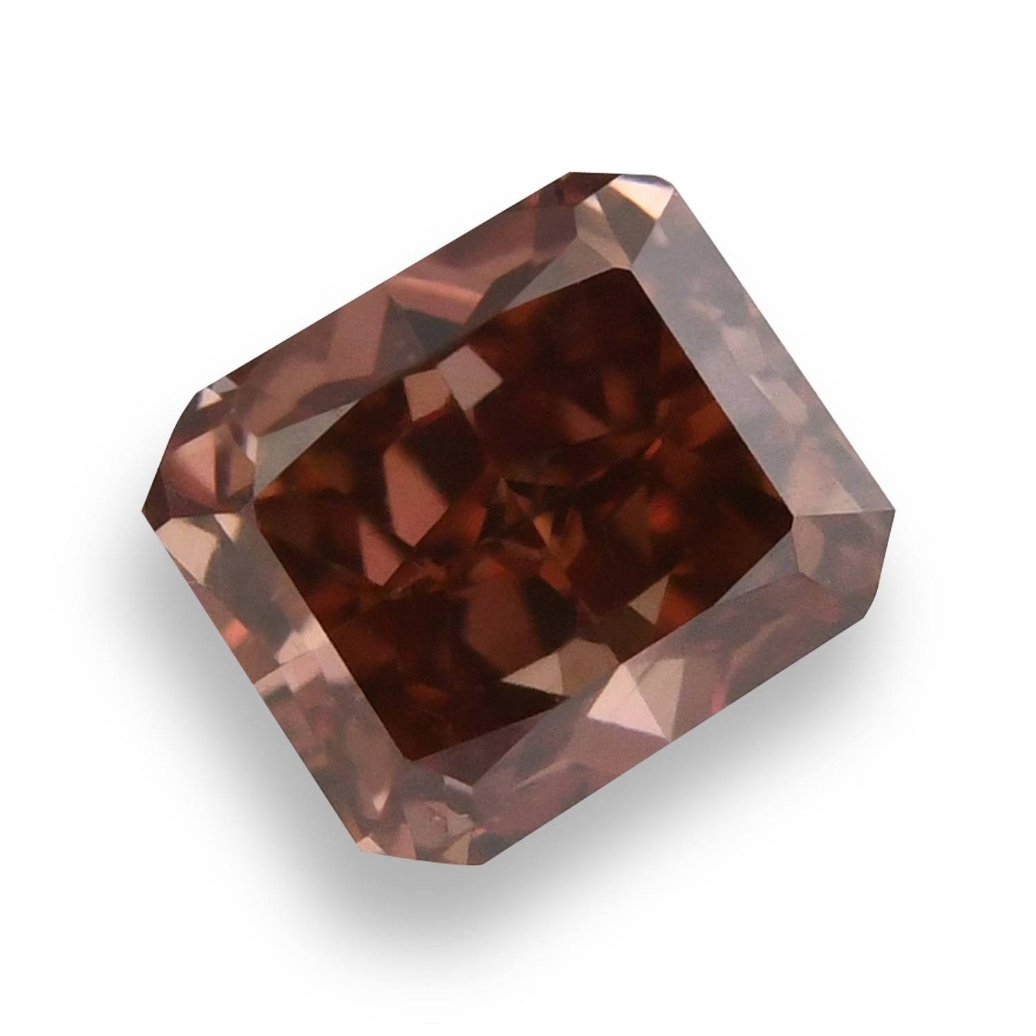 0.26 Carat Fancy Deep Orangy Pink Radiant Diamond VS2 GIA