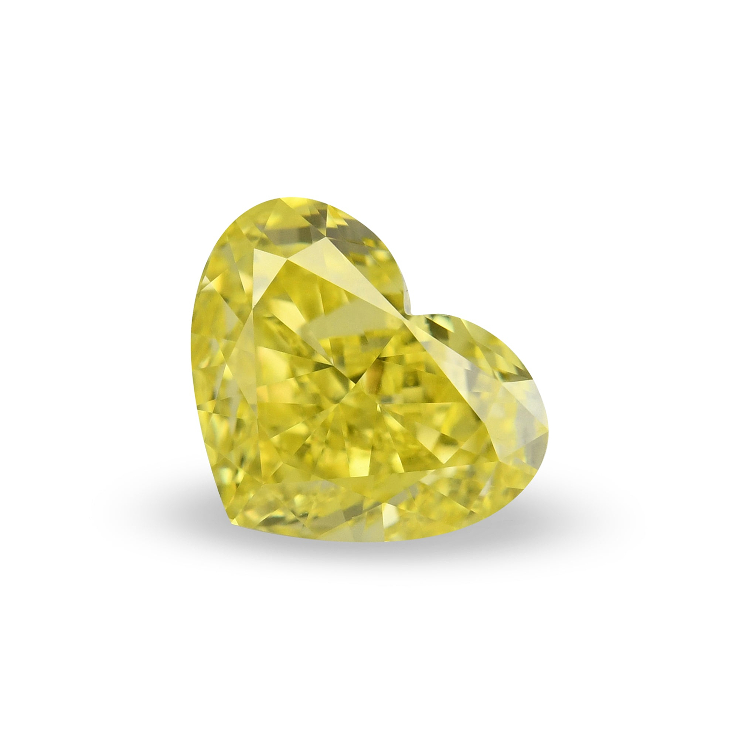 1.00 Carat Fancy Intense Yellow HEART Diamond VVS1 GIA