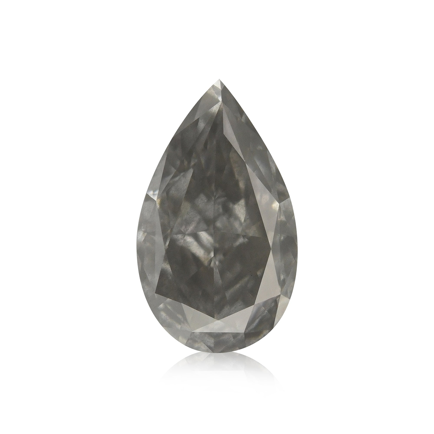 1.04 Carat Fancy Gray Pear Diamond I1 GIA