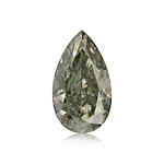 2.01 Carat Fancy Dark Gray Green Pear Diamond I1 GIA