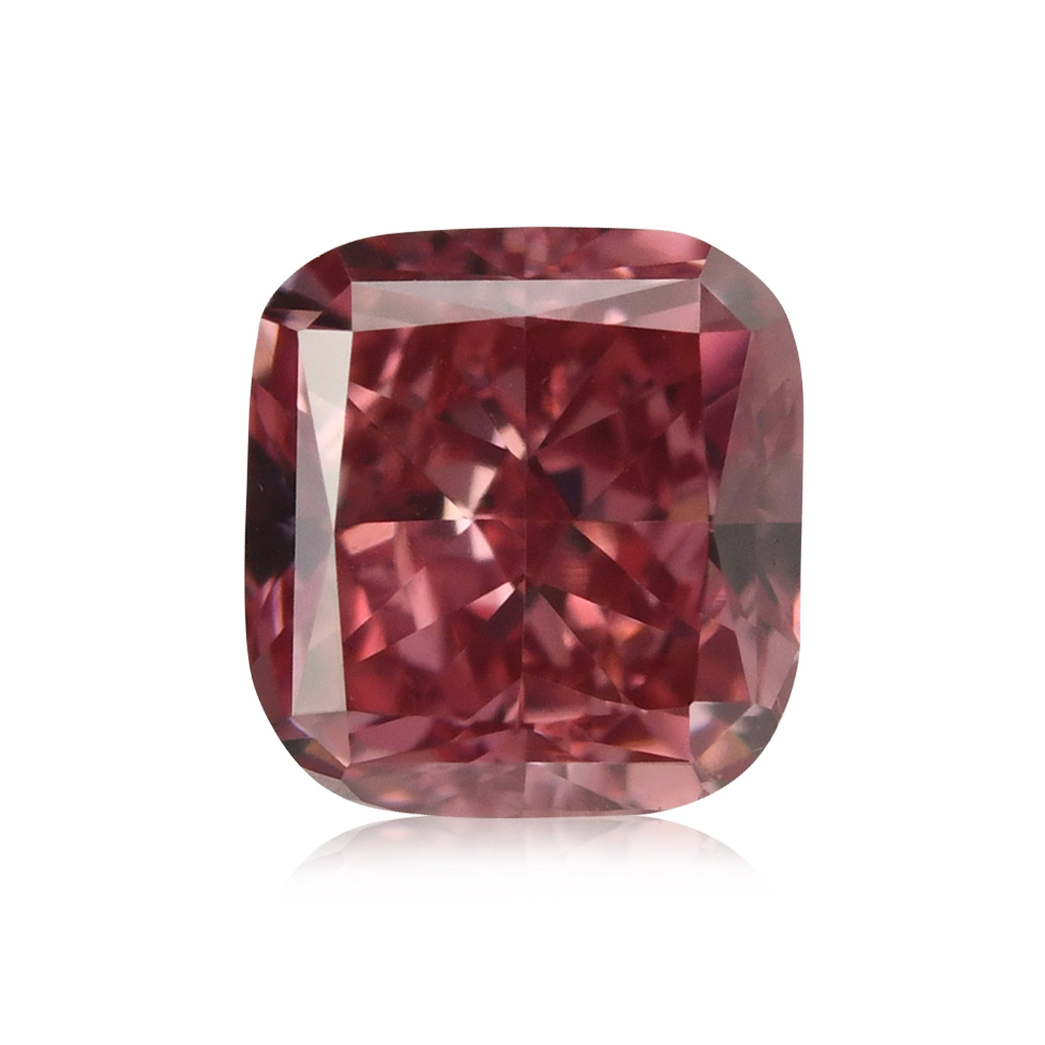 0.63 Carat Fancy Vivid Pink Cushion Diamond VS2 GIA