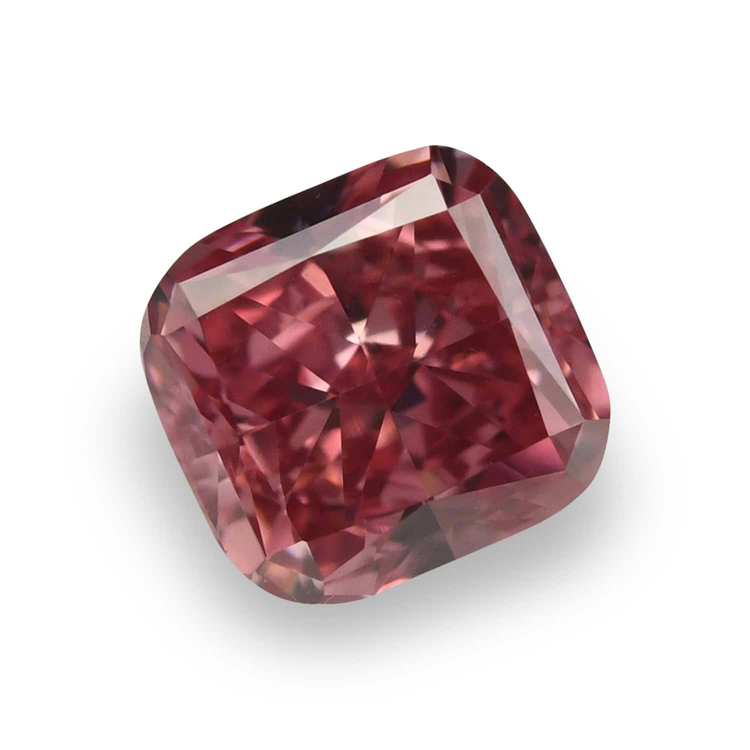 0.63 Carat Fancy Vivid Pink Cushion Diamond VS2 GIA