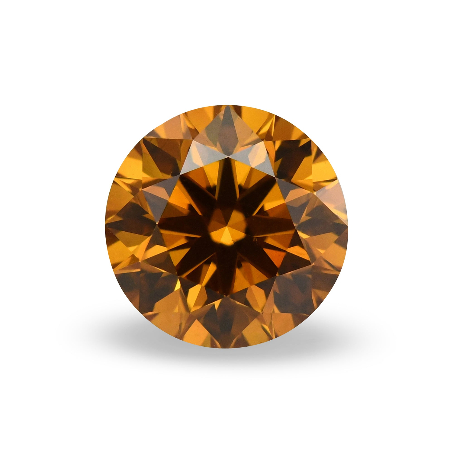 1.07 Carat Fancy Deep Yellowish Orange Round Brillant Diamond SI2 GIA