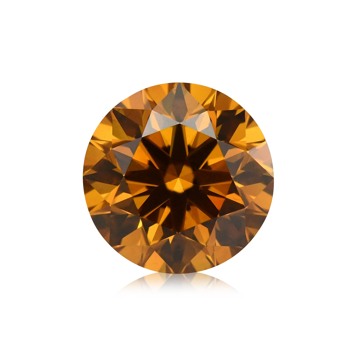 1.07 Carat Fancy Deep Yellowish Orange Round Brillant Diamond SI2 GIA