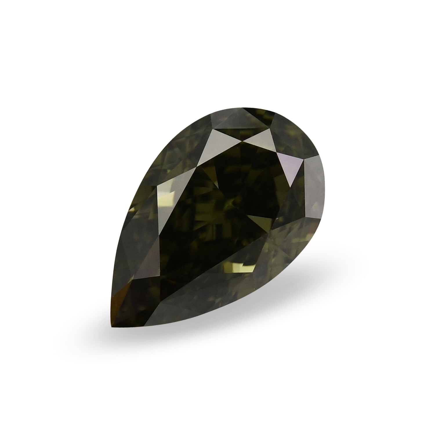 1.22 Carat Fancy Dark Gray Yellowish Green Pear Diamond VS1 GIA