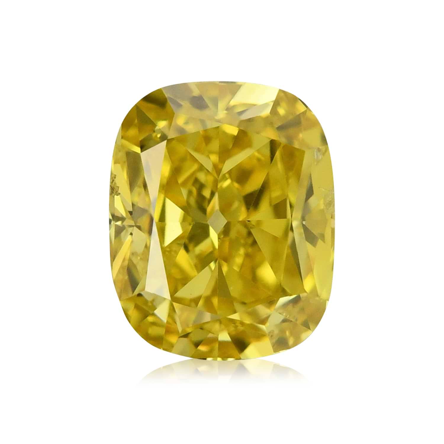 1.02 Carat Fancy Vivid Yellow Cushion Diamond SI1 GIA