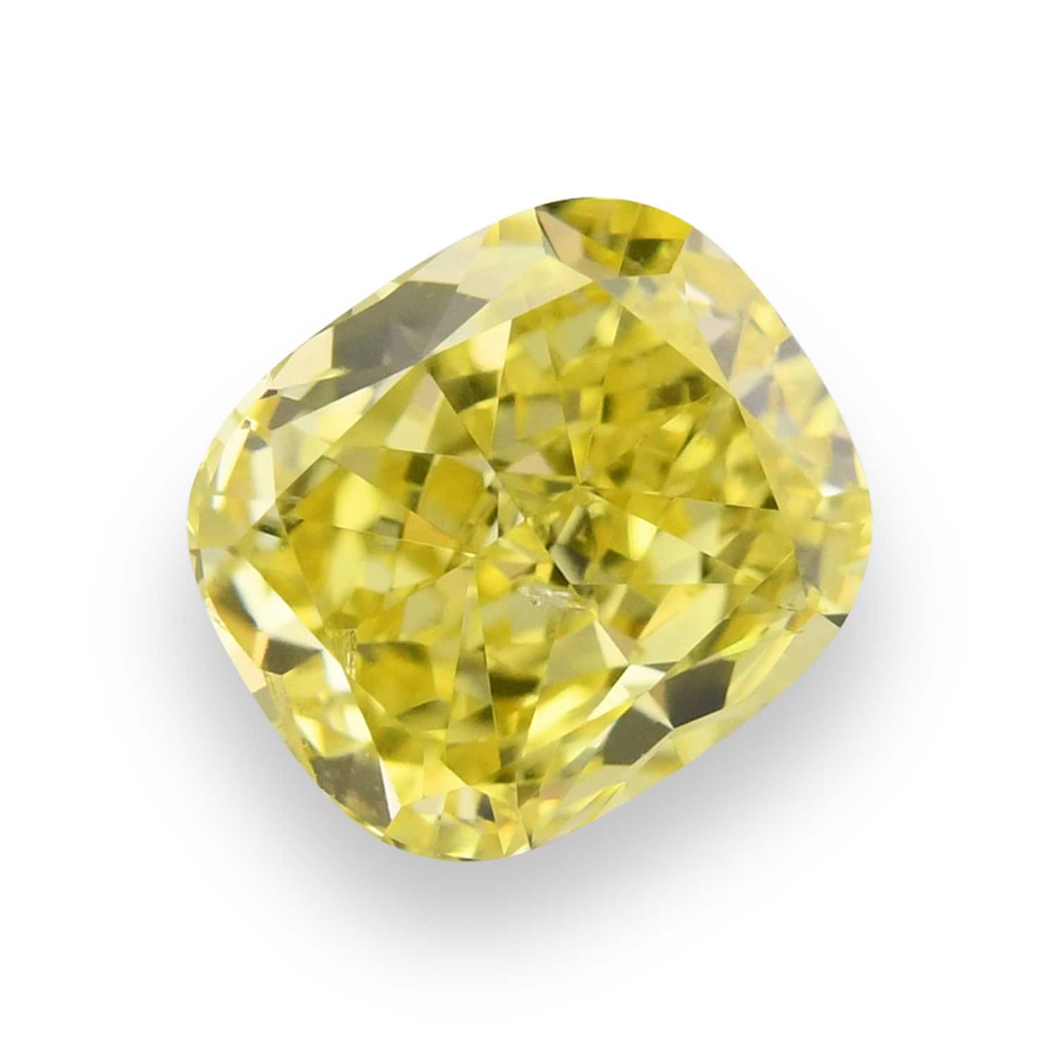 1.02 Carat Fancy Vivid Yellow Cushion Diamond SI2 GIA