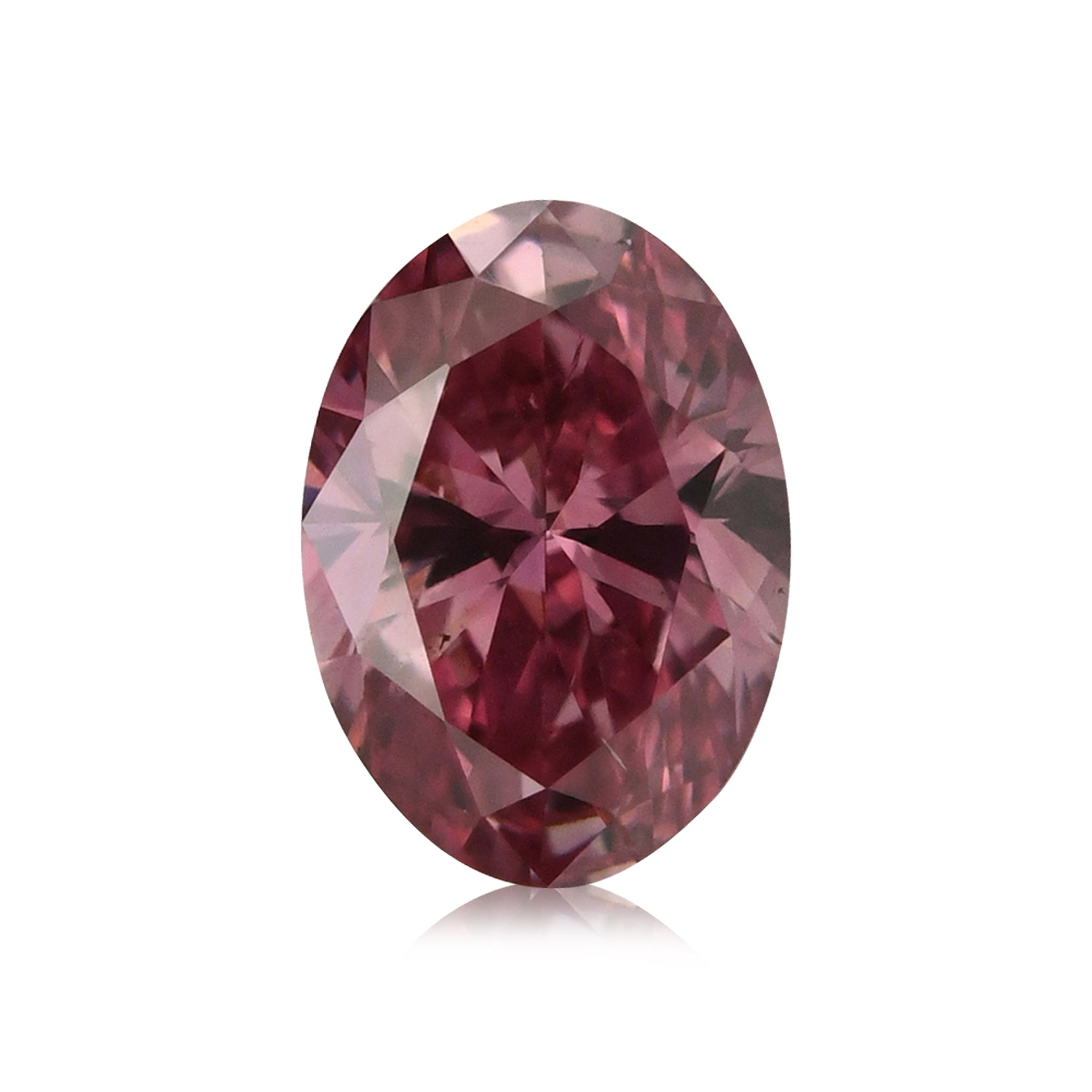 0.24 Carat Fancy Vivid Purplish Pink Oval Diamond SI1 GIA