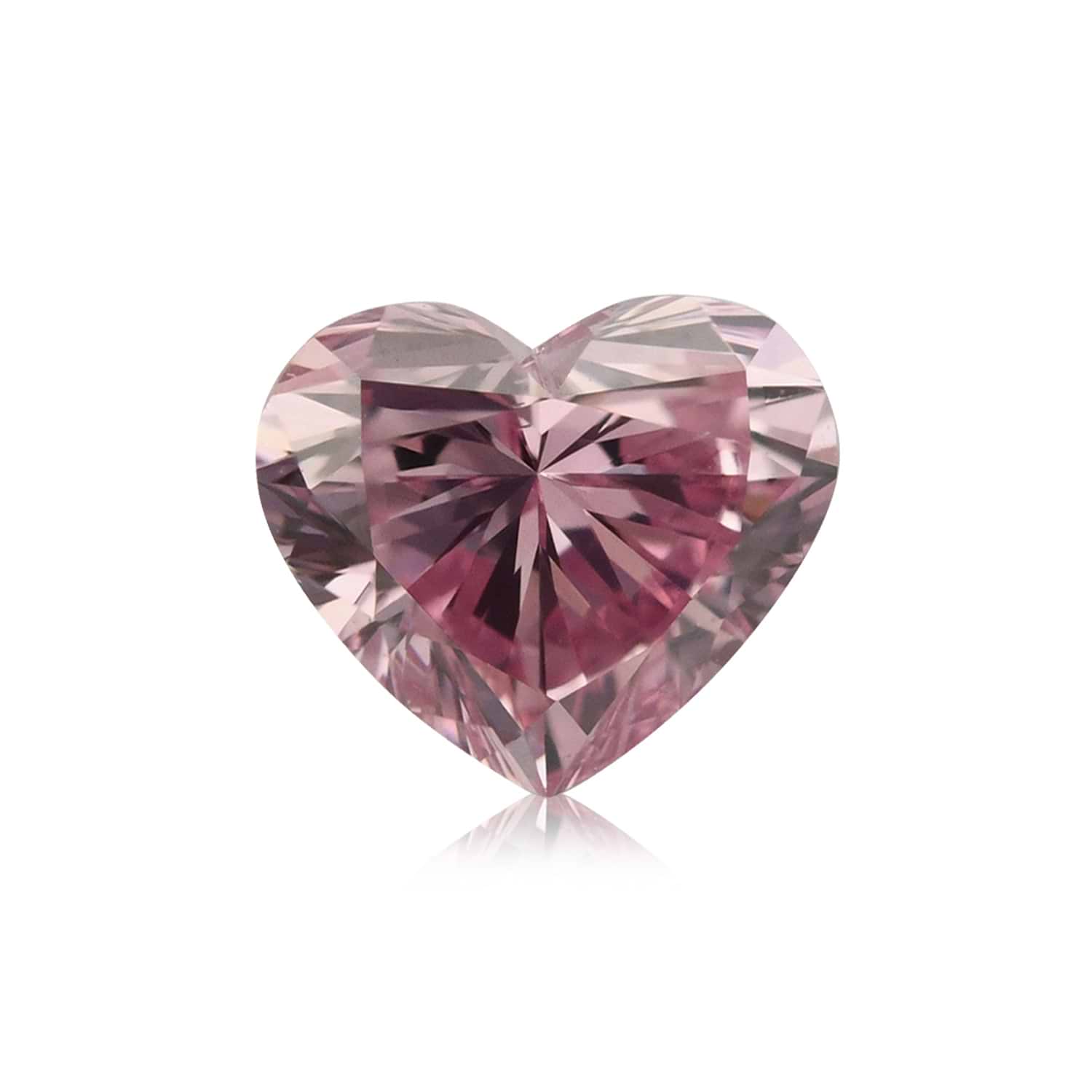 0.39 Carat Fancy Intense Purplish Pink HEART Diamond VS2 GIA