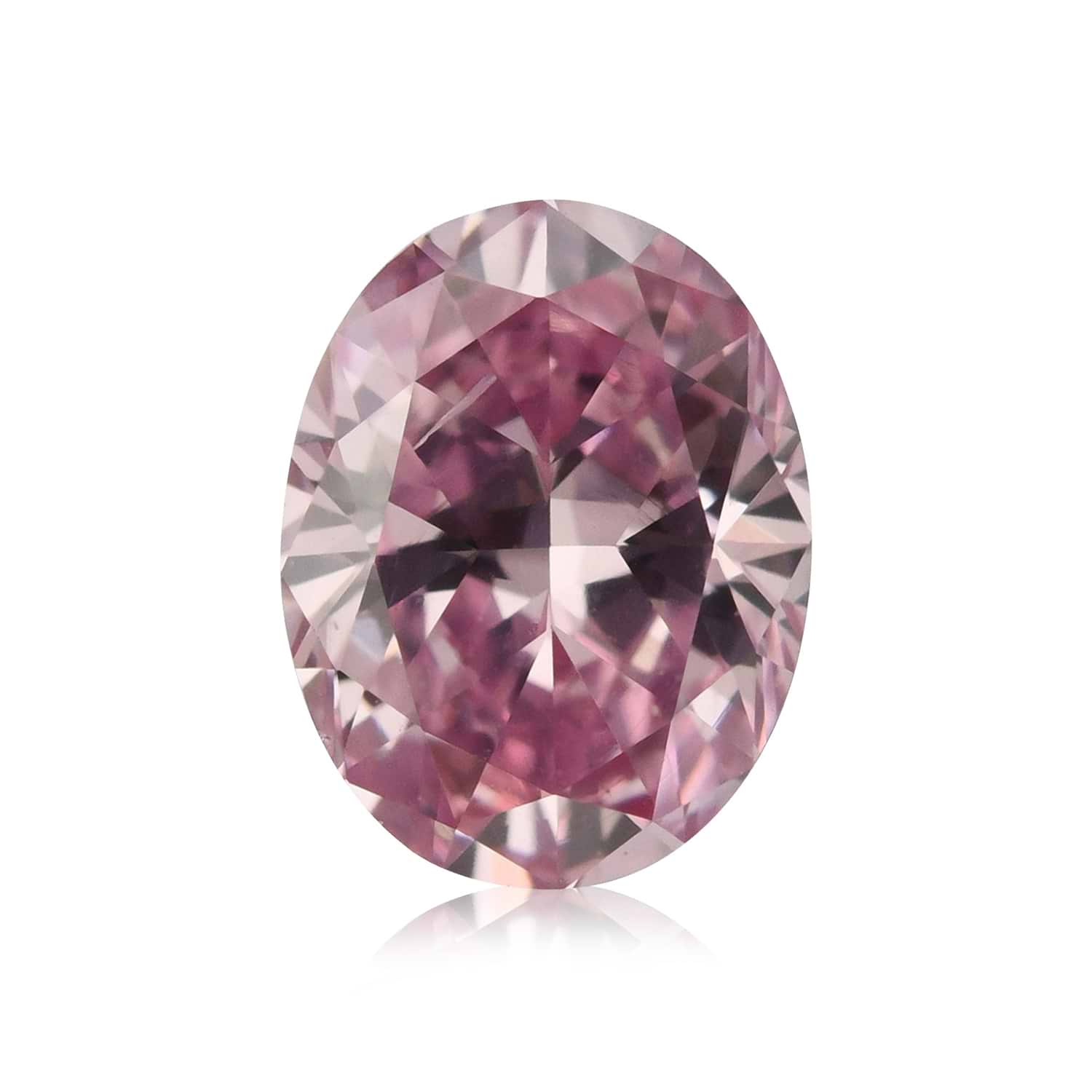 0.50 Carat Fancy Intense Purplish Pink Oval Diamond SI1 GIA