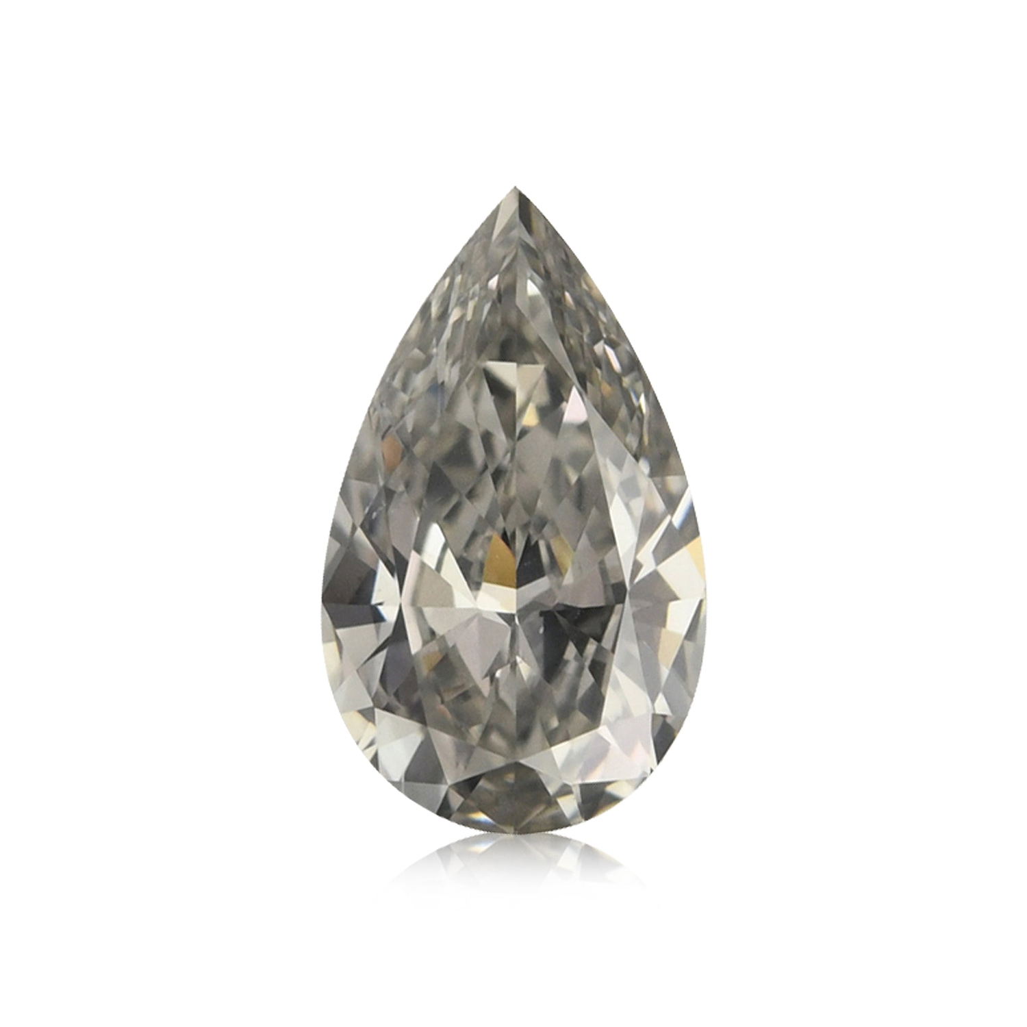 0.61 Carat Fancy Gray Pear Diamond (SI2) GIA