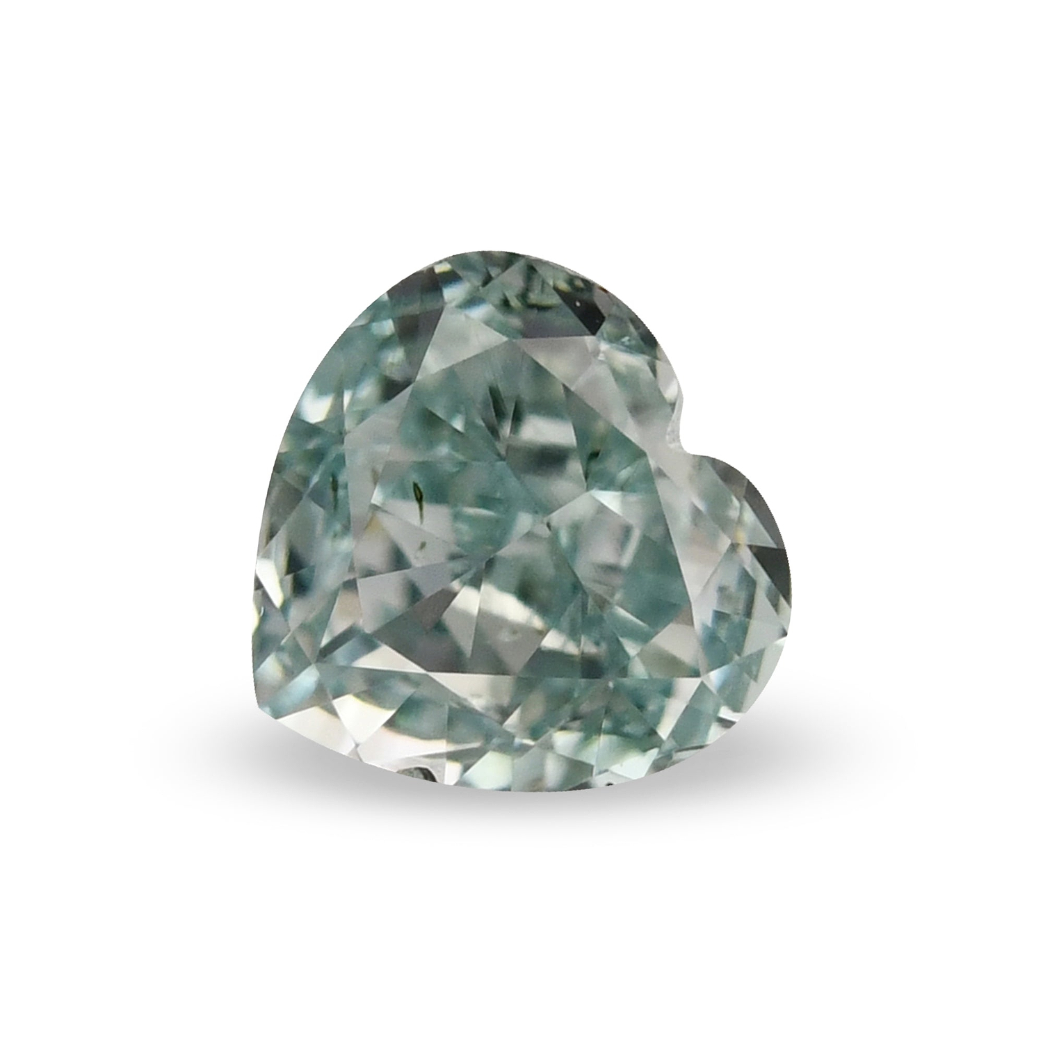 0.25 Carat Fancy Intense Blue Green HEART Diamond SI2 GIA