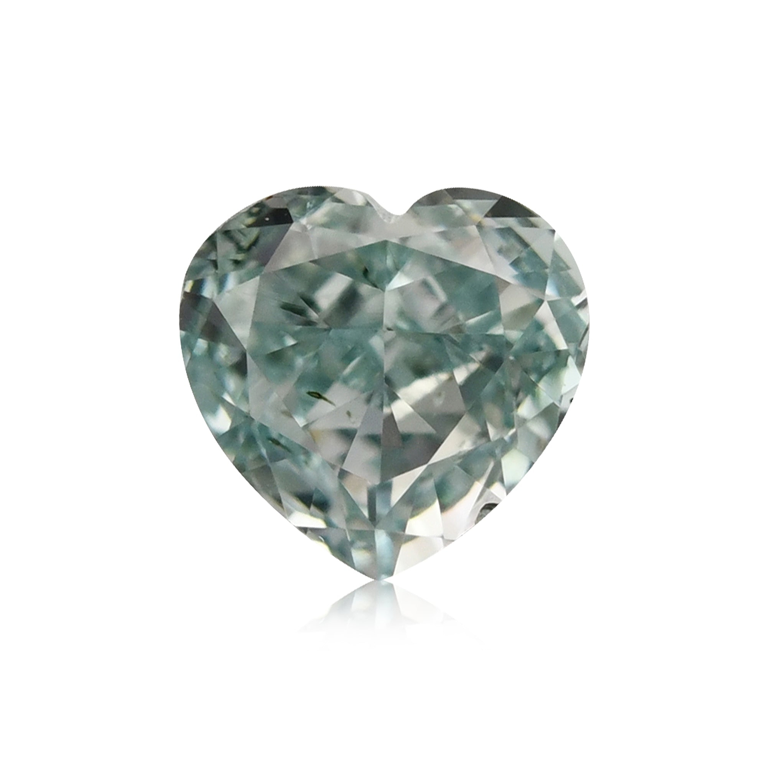 0.25 Carat Fancy Intense Blue Green HEART Diamond SI2 GIA