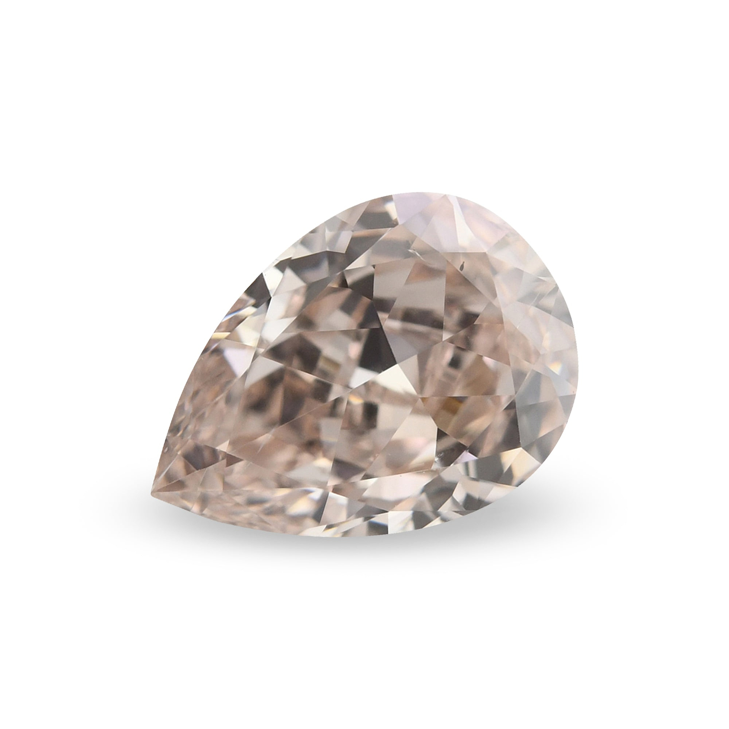 0.87 Carat Fancy Light Brownish Pink Pear Diamond SI2 GIA