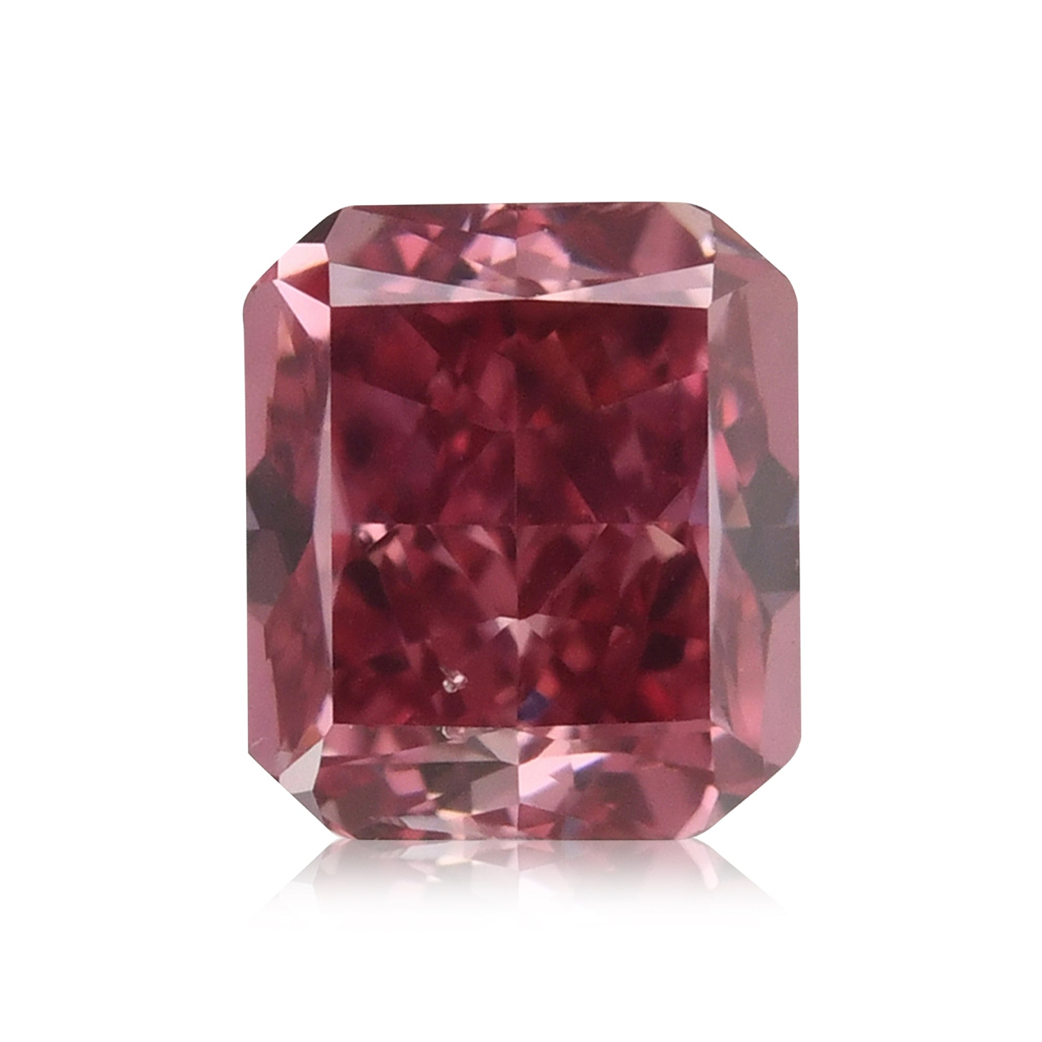 0.46 Carat Fancy Deep Pink Radiant Diamond SI1 GIA