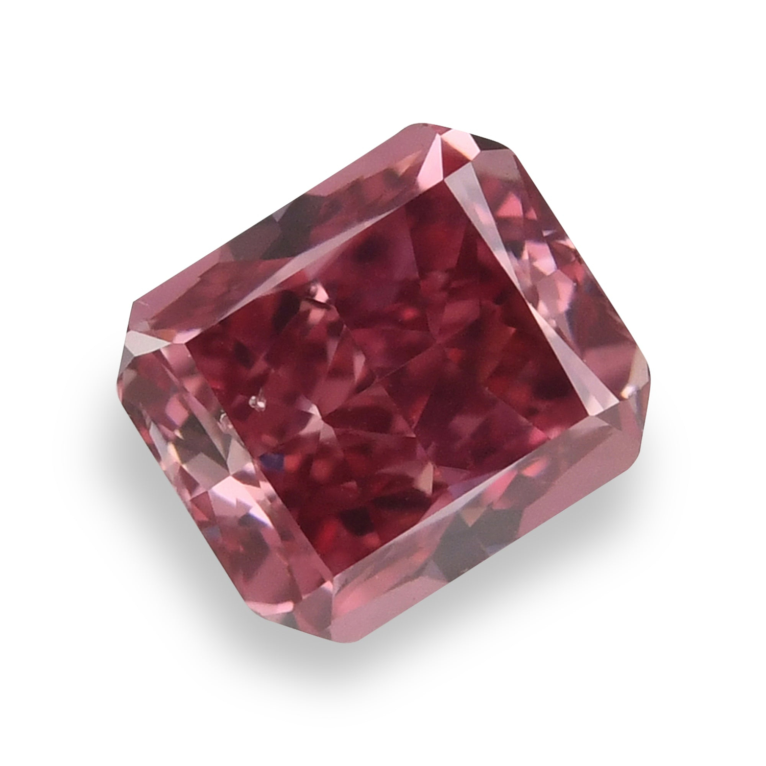 0.46 Carat Fancy Deep Pink Radiant Diamond SI1 GIA