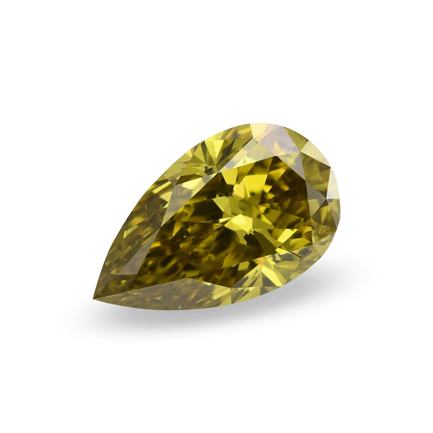 1.02 Carat Fancy Deep Brownish Greenish Yellow Pear Diamond SI2 GIA