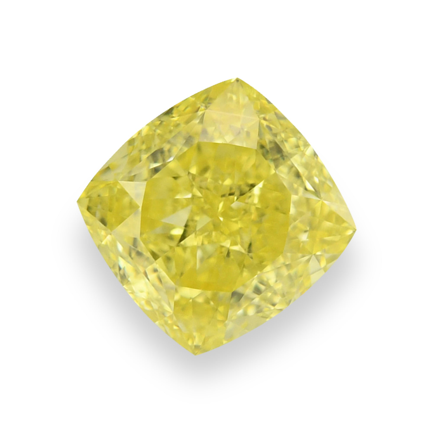 1.64 Carat Fancy Intense Yellow Cushion Diamond VS1 GIA