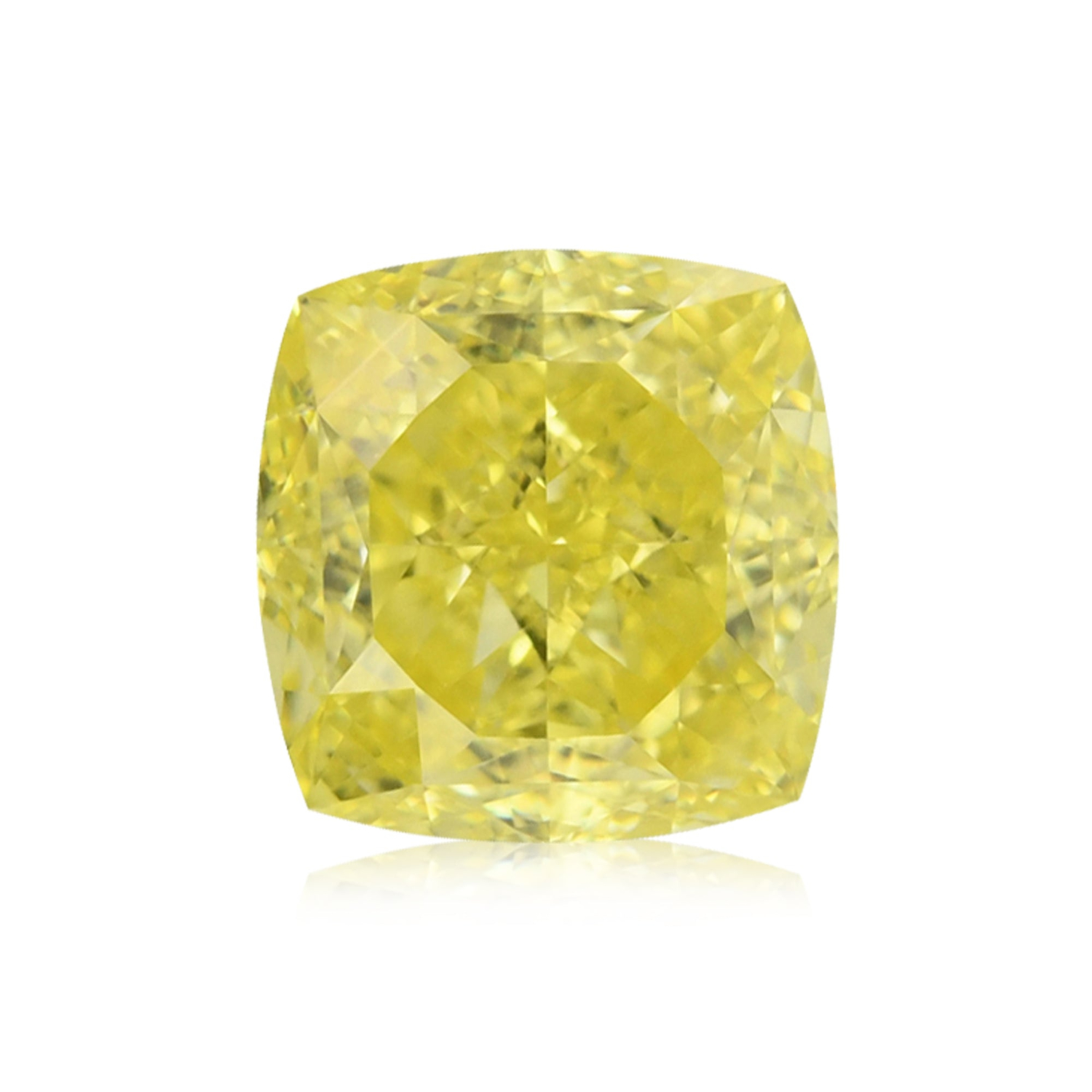 1.64 Carat Fancy Intense Yellow Cushion Diamond VS1 GIA