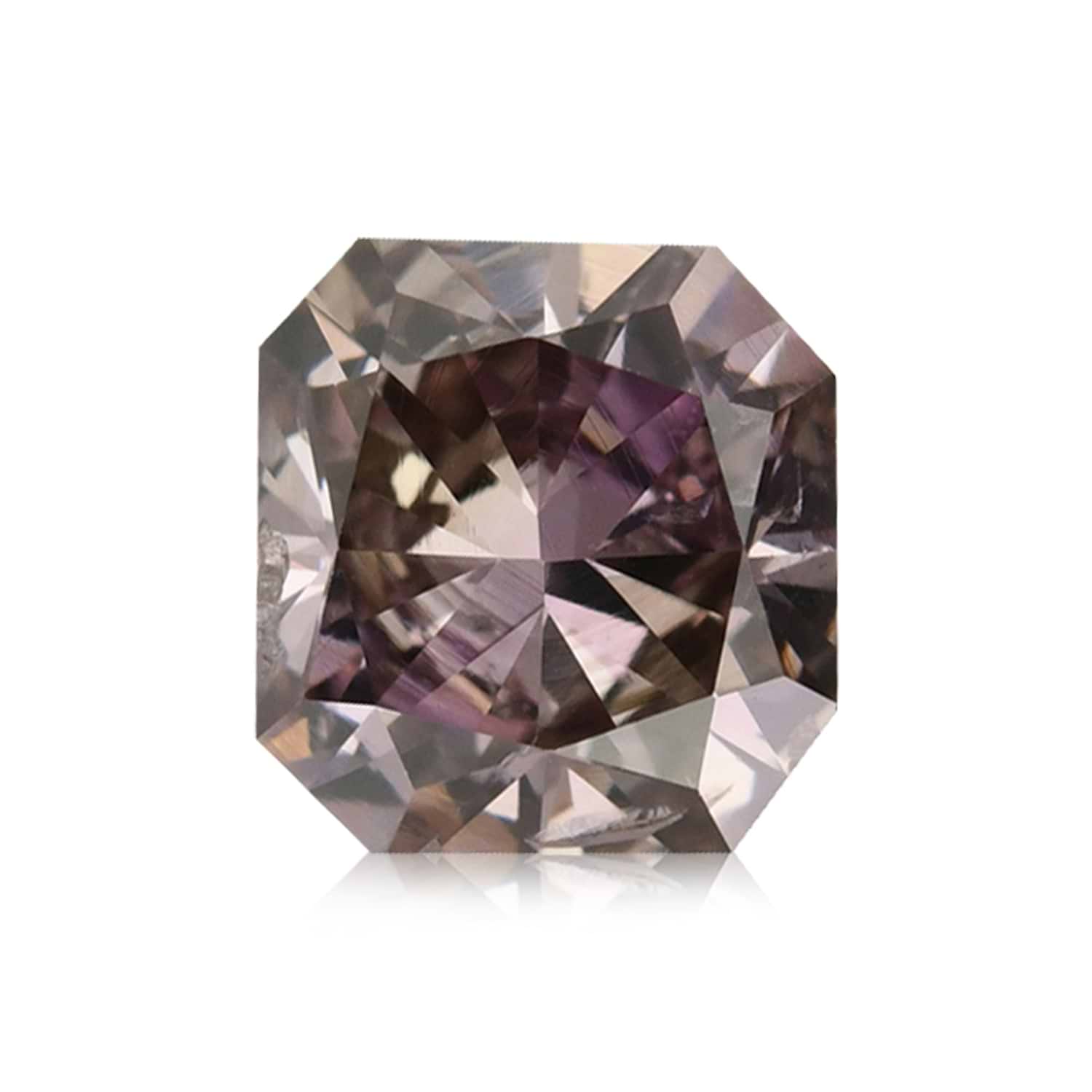 0.53 Carat Fancy Dark Brown Purple Radiant Diamond (I1) GIA