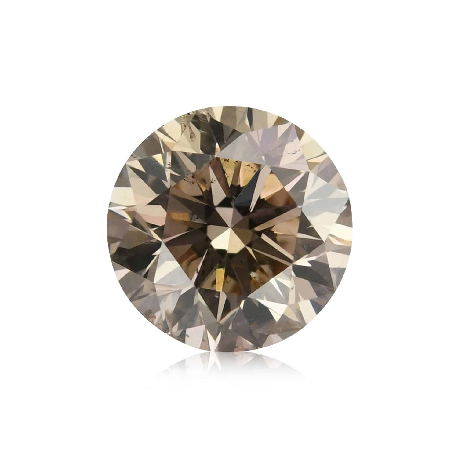 1.01 Carat Fancy Light Pinkish Brown Round Brilliant Diamond SI2 GIA