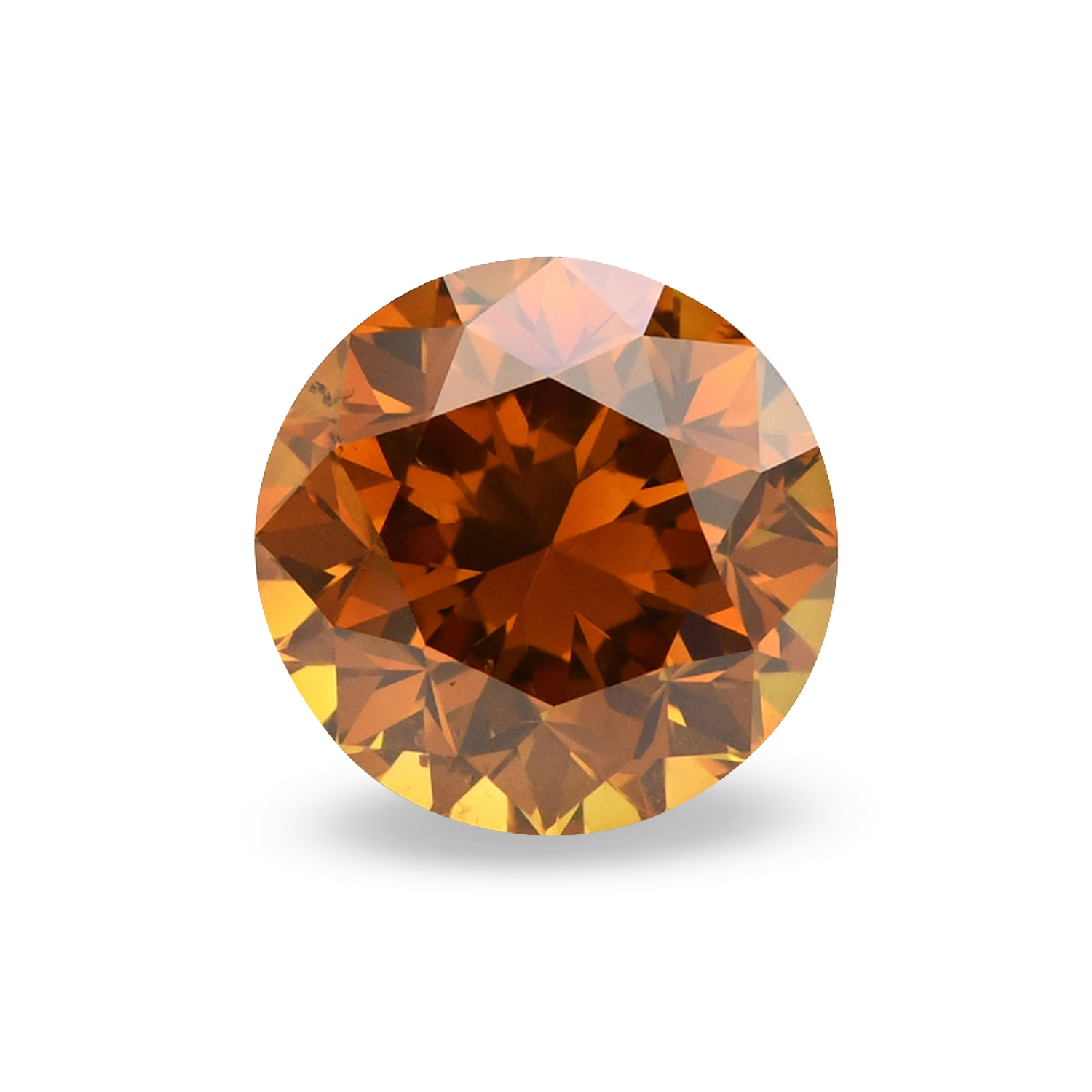 1.33 Carat Fancy Deep Brown Orange Round Brillant Diamond SI2 GIA