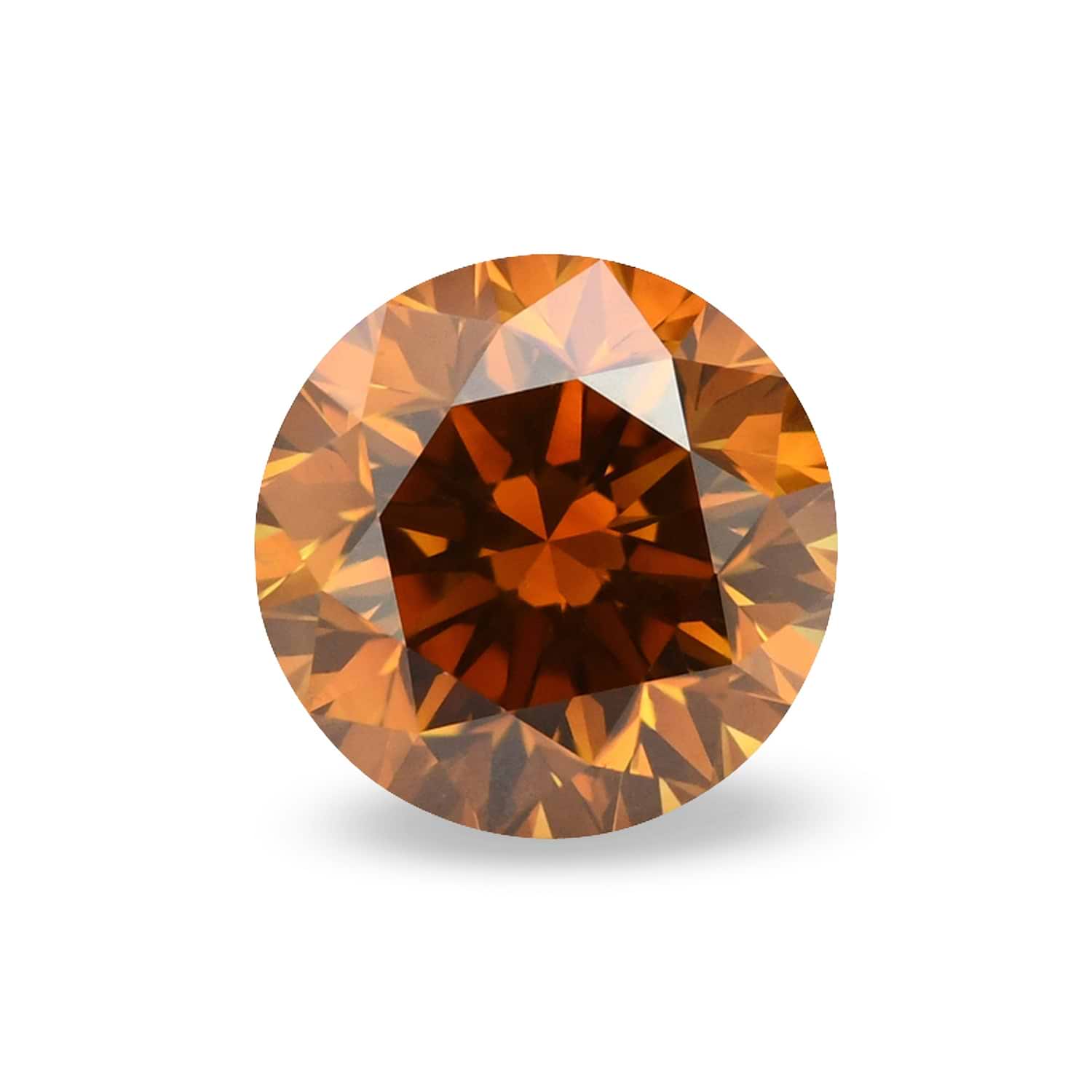 1.30 Carat Fancy Deep Brownish Orange Round Brillant Diamond (I1) GIA