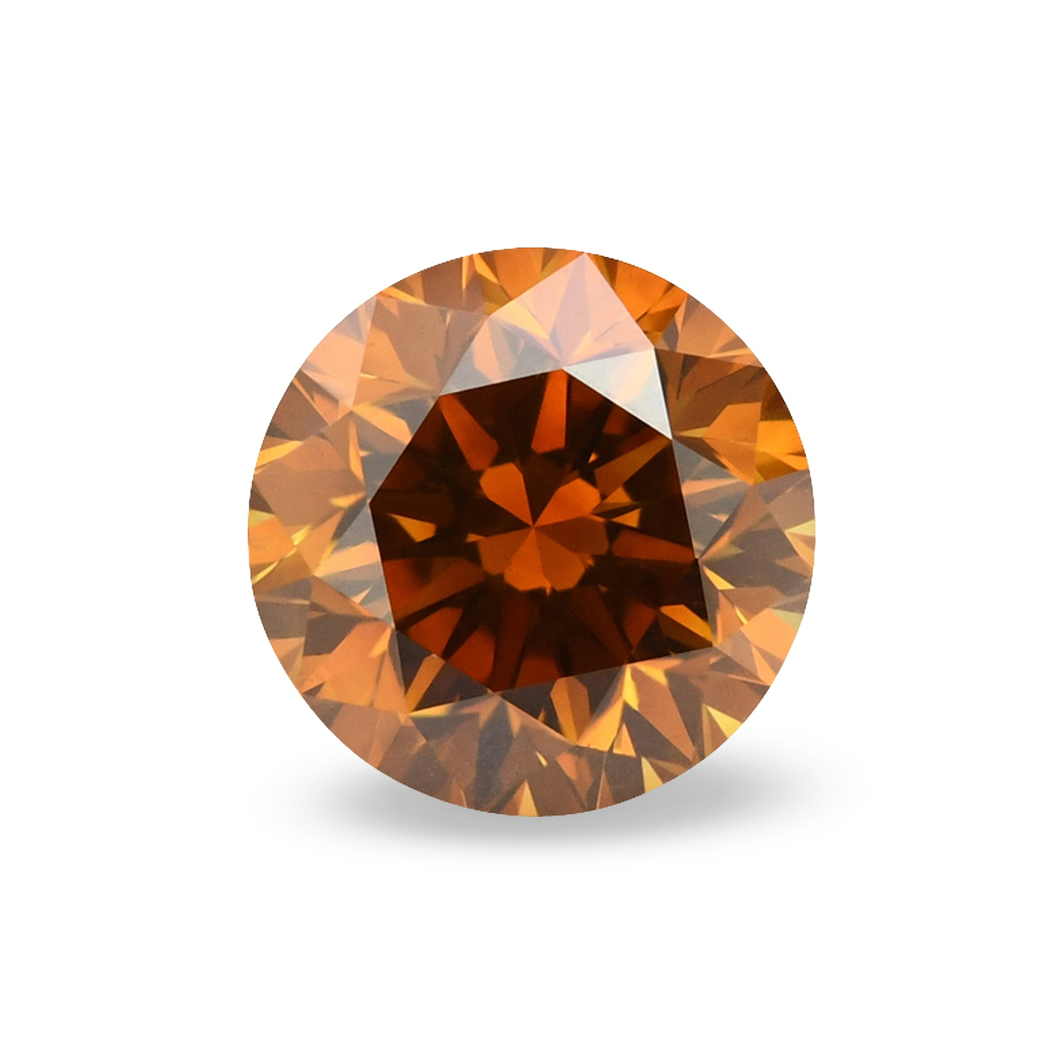 1.30 Carat Fancy Deep Brownish Orange Round Brillant Diamond (I1) GIA