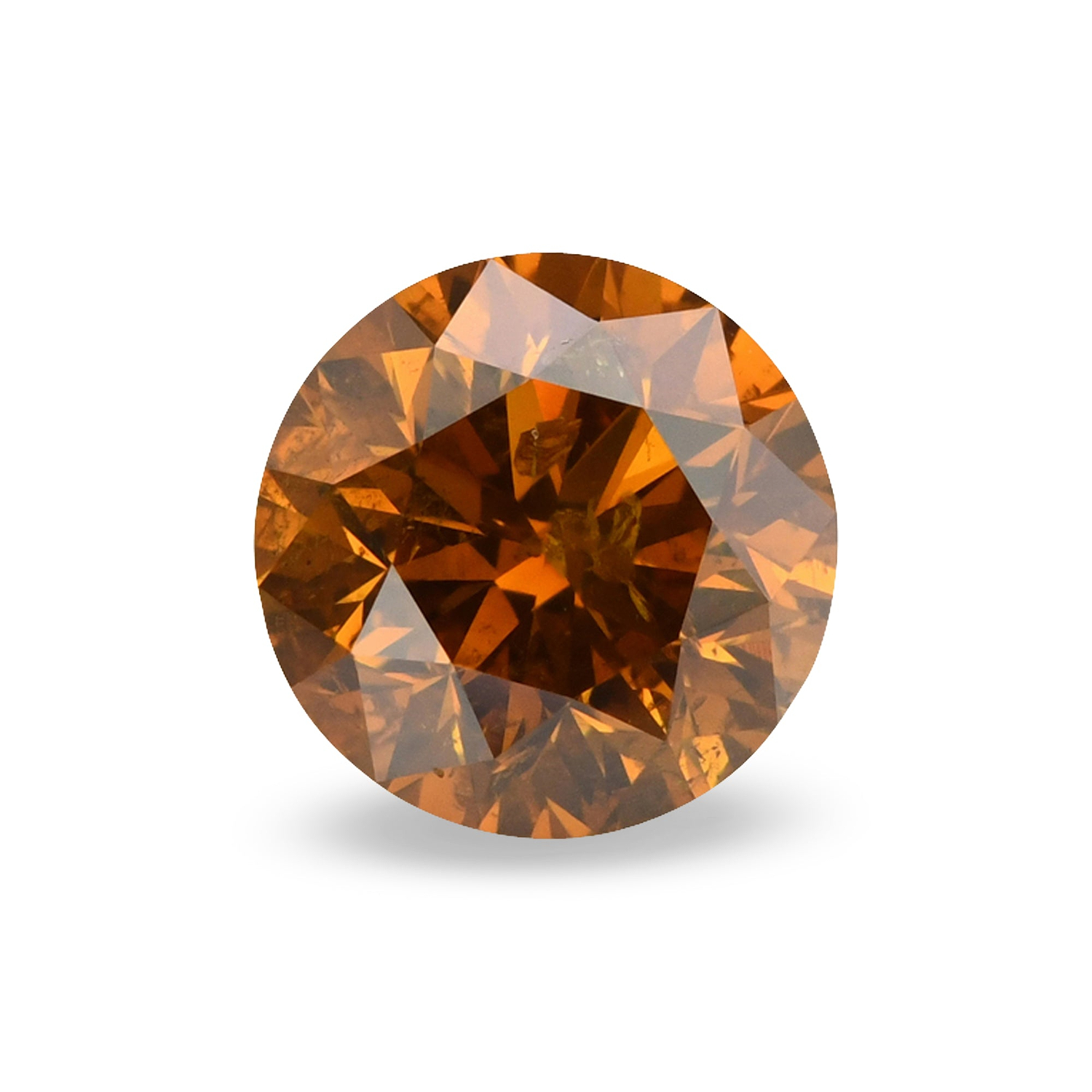 1.18 Carat Fancy Deep Brownish Yellowish Orange Round Brillant Diamond (I1) GIA